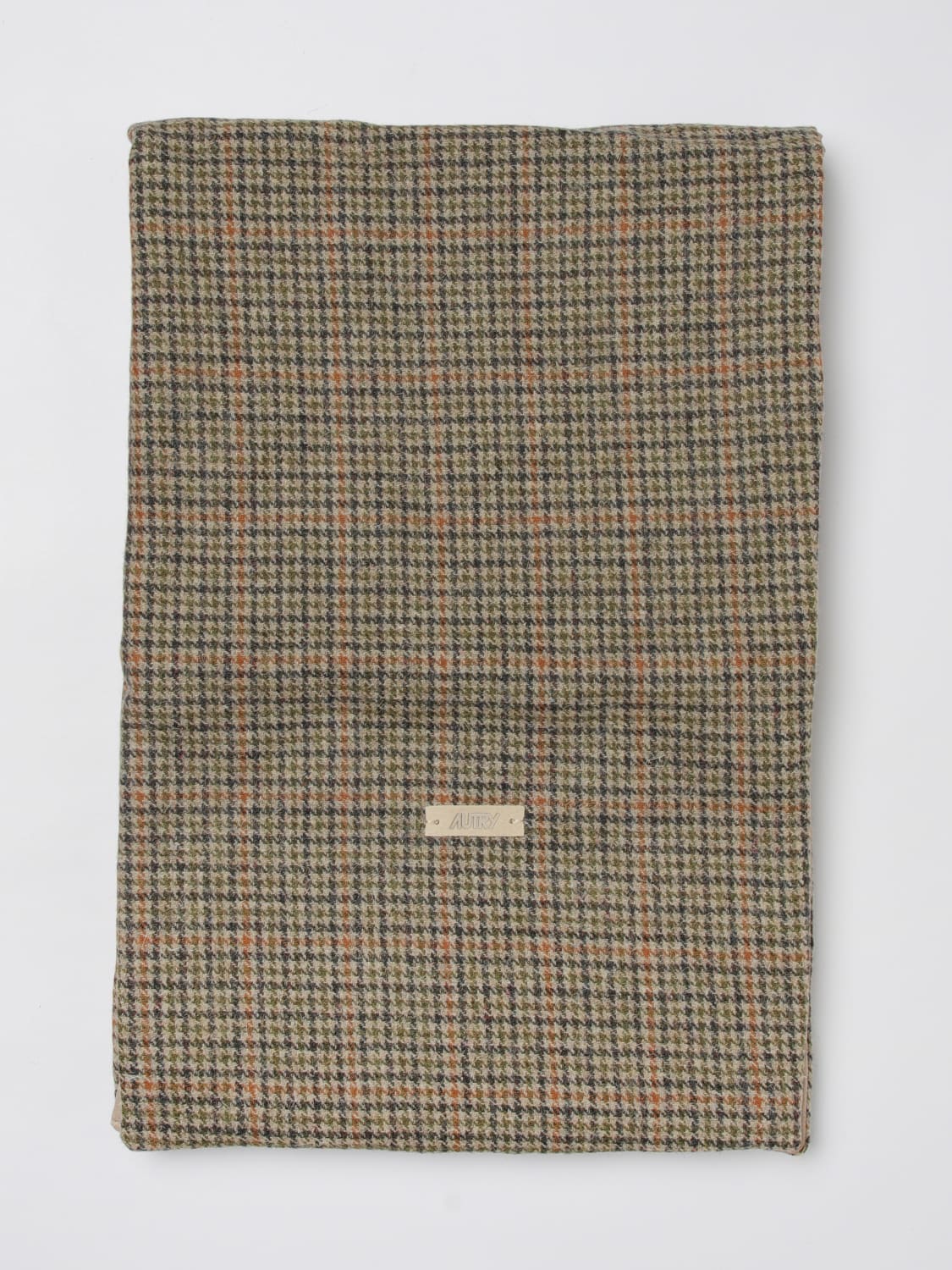 AUTRY SCIARPA: Sciarpa Autry double face in misto lana check, Beige - Img 1