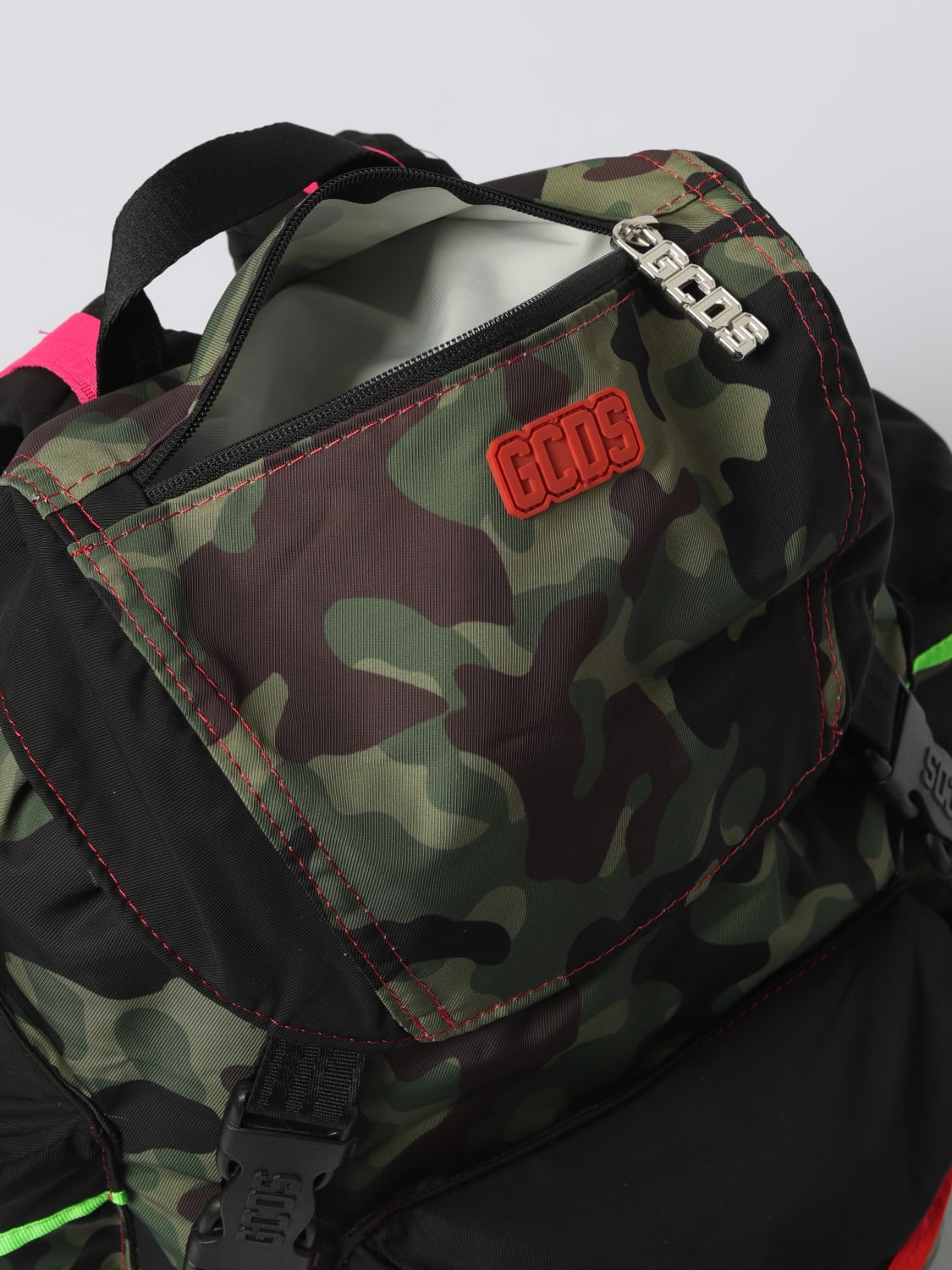 GCDS SAC À DOS: Sac à dos homme GCDS, Vert Militaire - Img 3