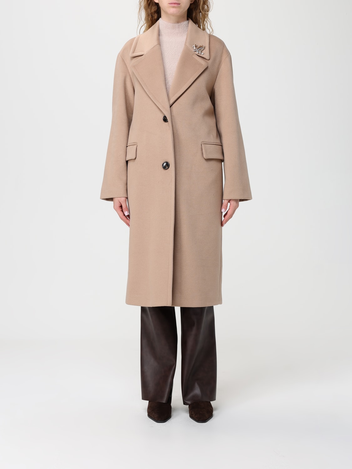 KAOS COAT: Coat woman Kaos, Camel - Img 1