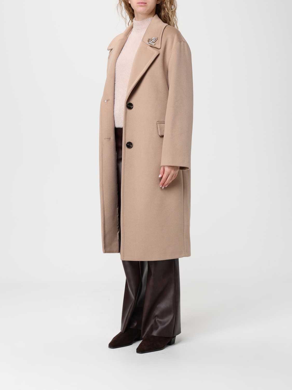 KAOS COAT: Coat woman Kaos, Camel - Img 3