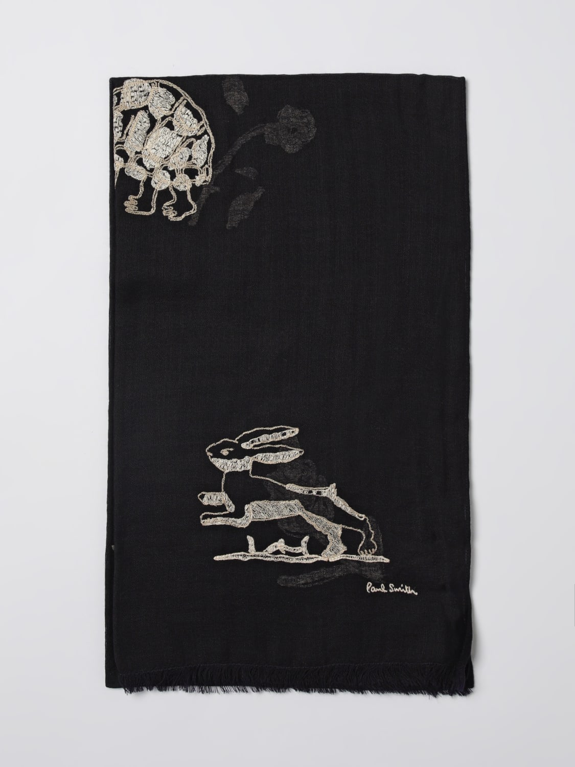 PAUL SMITH SCIARPA: Sciarpa Paul Smith in lana con ricami a filo , Blue - Img 1