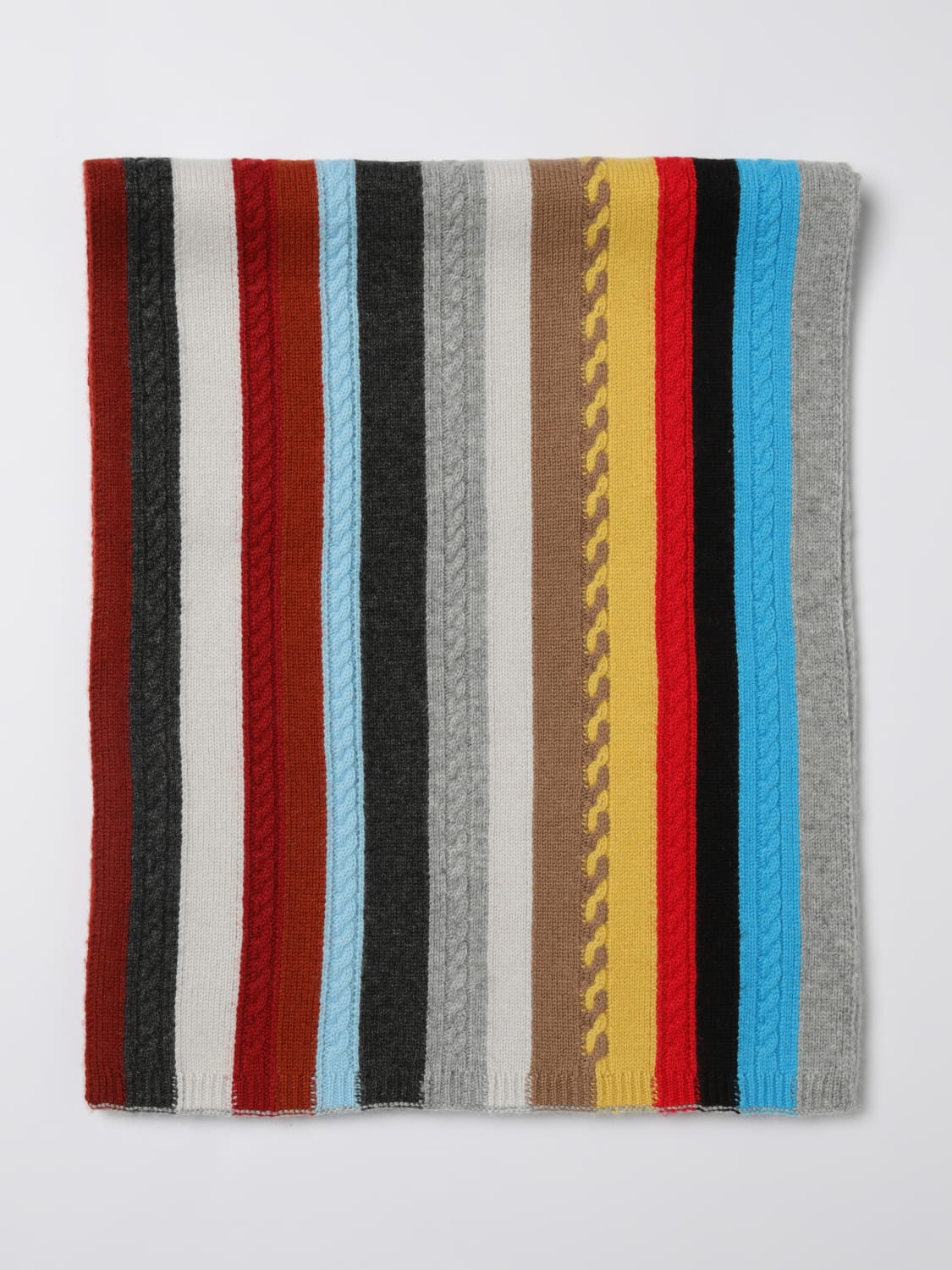 PAUL SMITH SCIARPA: Sciarpa Paul Smith in lana merino a righe multicolor , Fantasia - Img 1