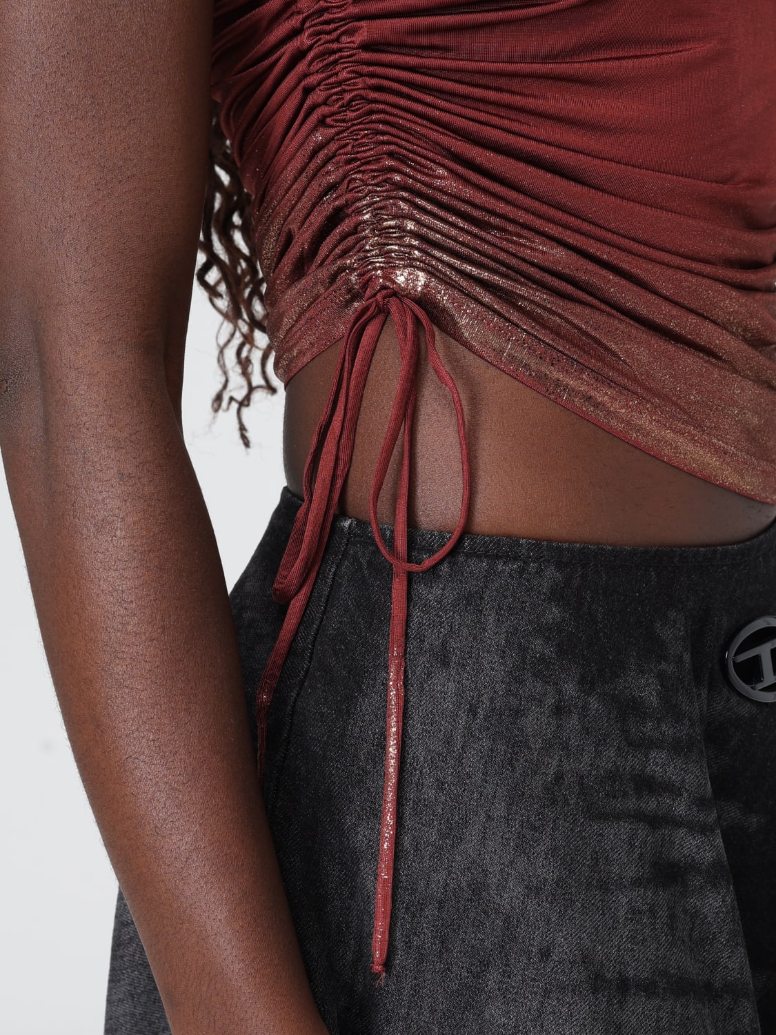 DIESEL TOP: T-shirt woman Diesel, Brown - Img 4