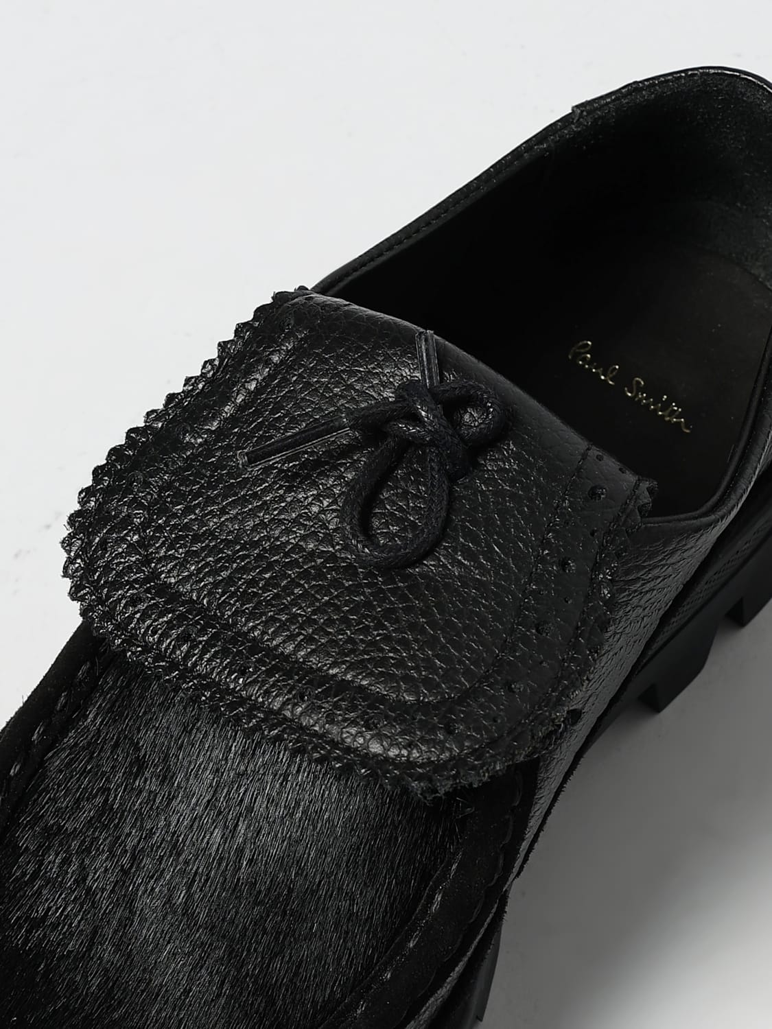 PAUL SMITH STRINGATE: Derby Paul Smith in cavallino e pelle martellata , Nero - Img 4