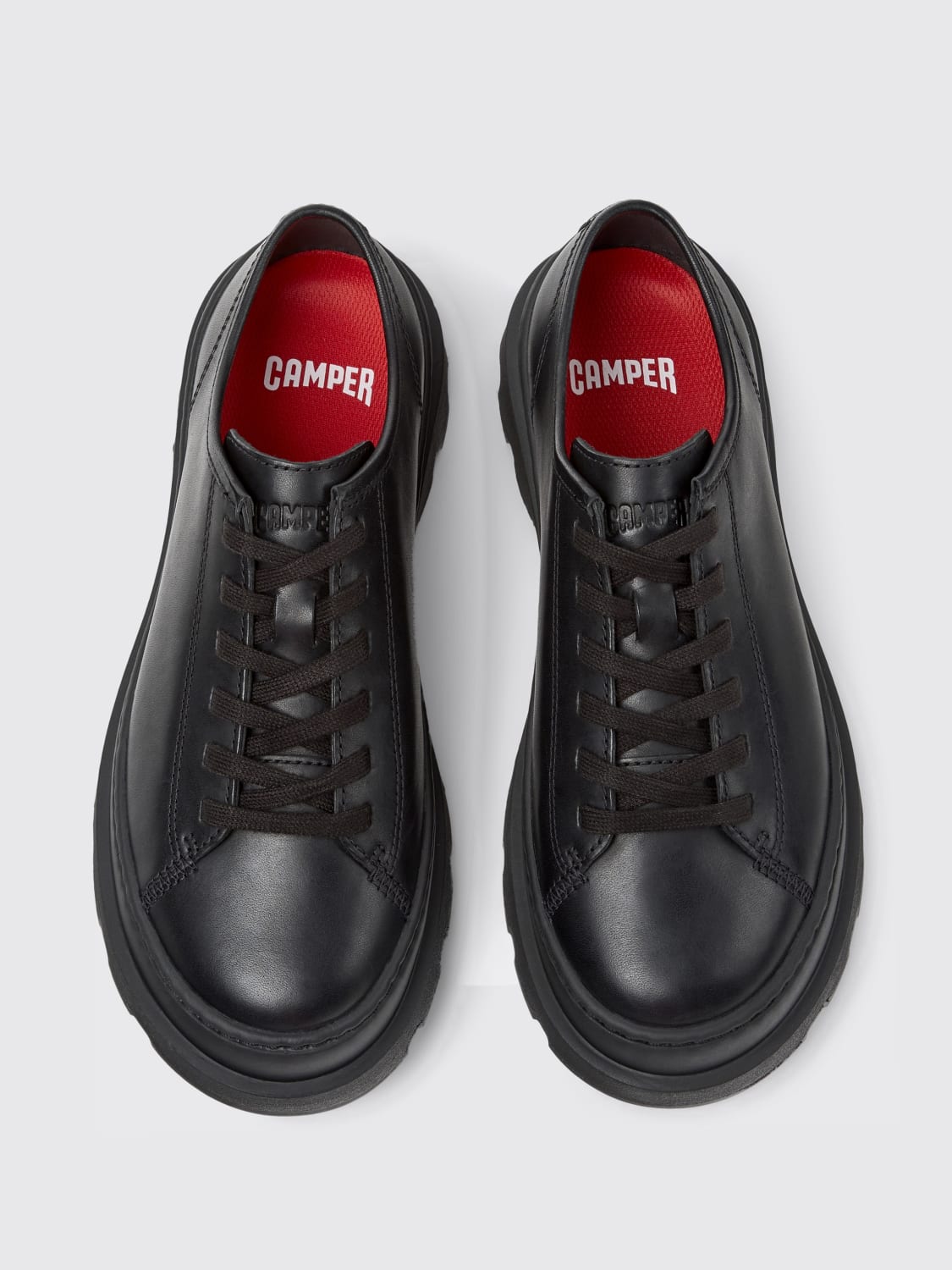 CAMPER STRINGATE: Derby Brutus+ Camper in pelle , Nero - Img 4