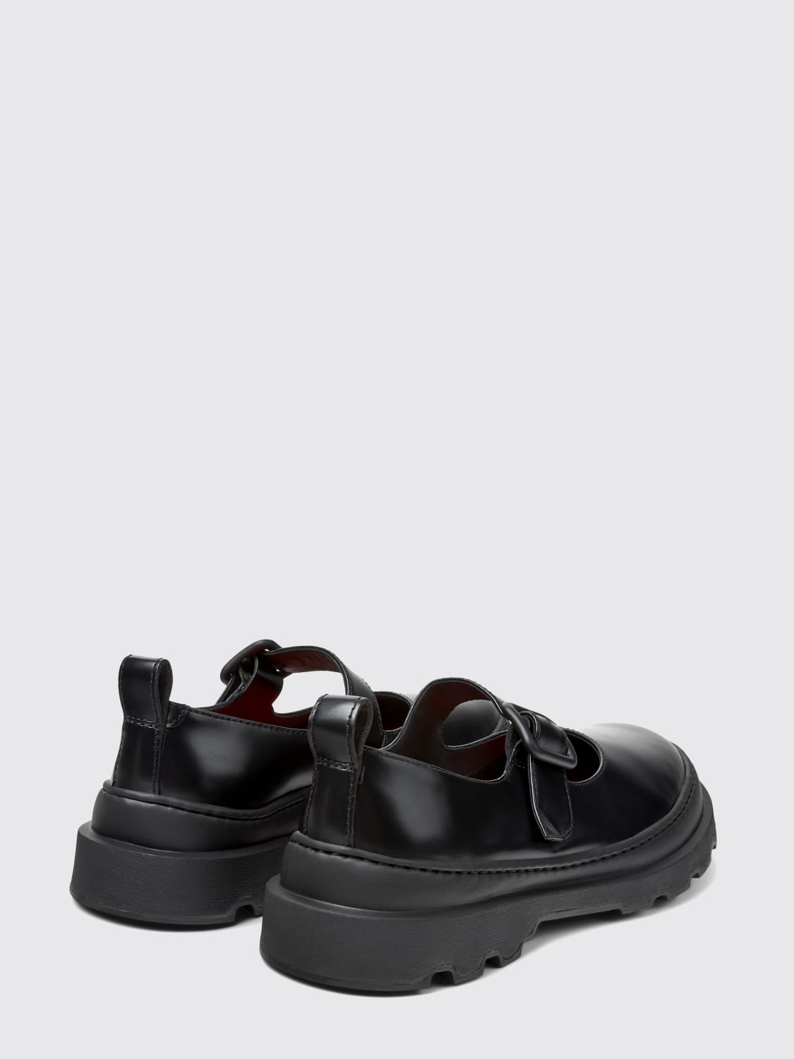 CAMPER MOCASSINI: Mocassino Brutus+ Camper in pelle spazzolata , Nero - Img 3