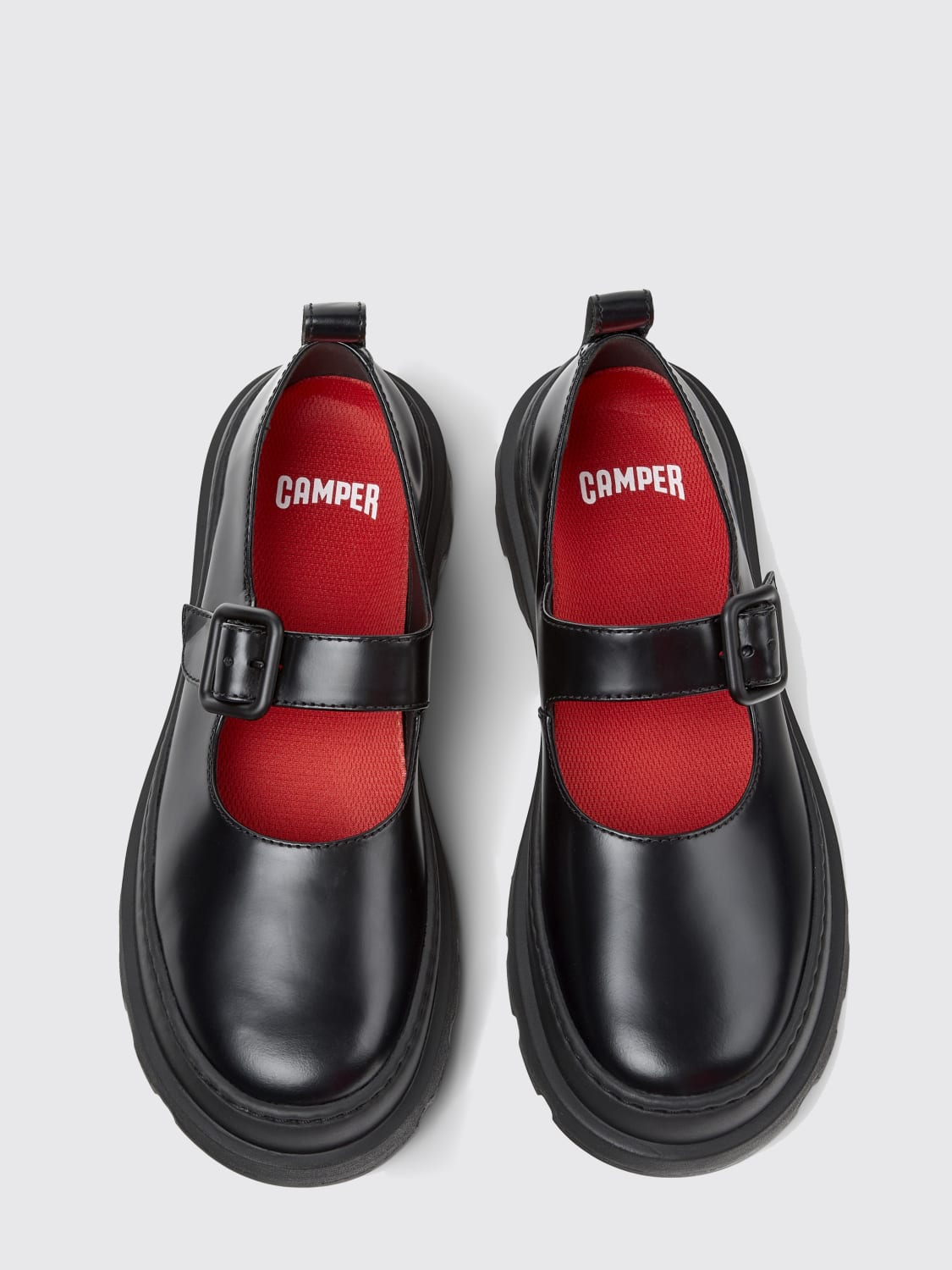 CAMPER MOCASSINI: Mocassino Brutus+ Camper in pelle spazzolata , Nero - Img 4