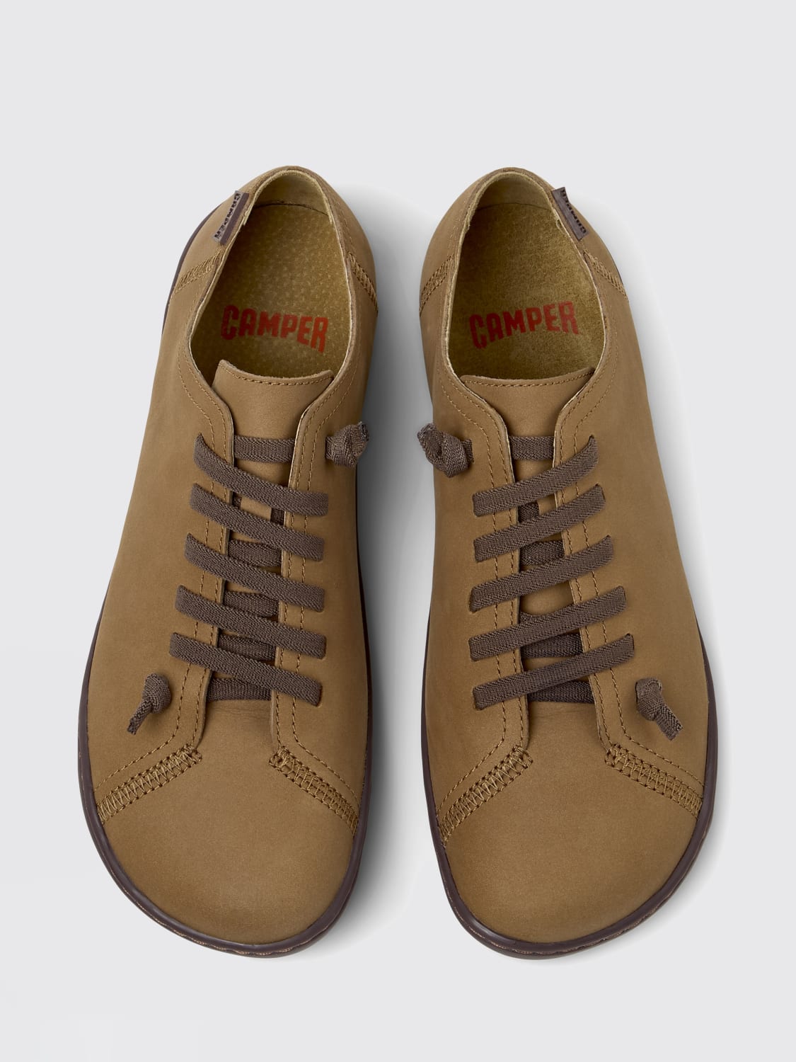 CAMPER STRINGATE: Sneakers Peu Camper in nabuk , Marrone - Img 4