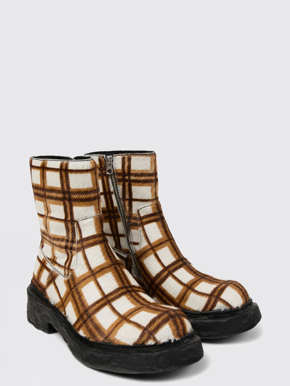 CAMPERLAB STIVALETTI: Stivaletto Vamonos CamperLab in cavallino con stampa a quadri , Fantasia - Img 2