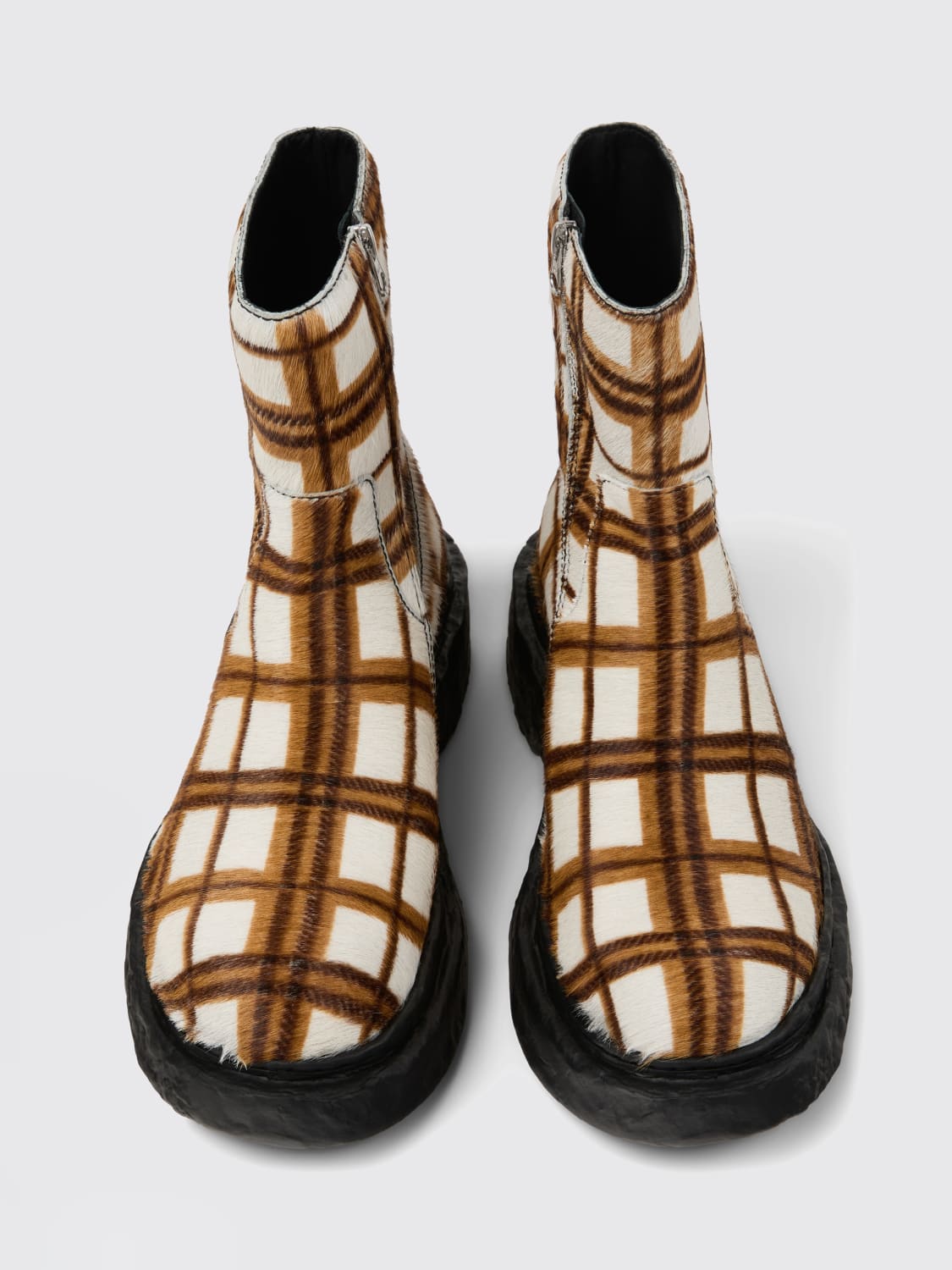 CAMPERLAB STIVALETTI: Stivaletto Vamonos CamperLab in cavallino con stampa a quadri , Fantasia - Img 4