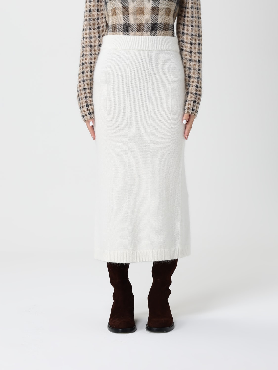 TWINSET GONNA: Gonna in maglia Twinset, Bianco - Img 1