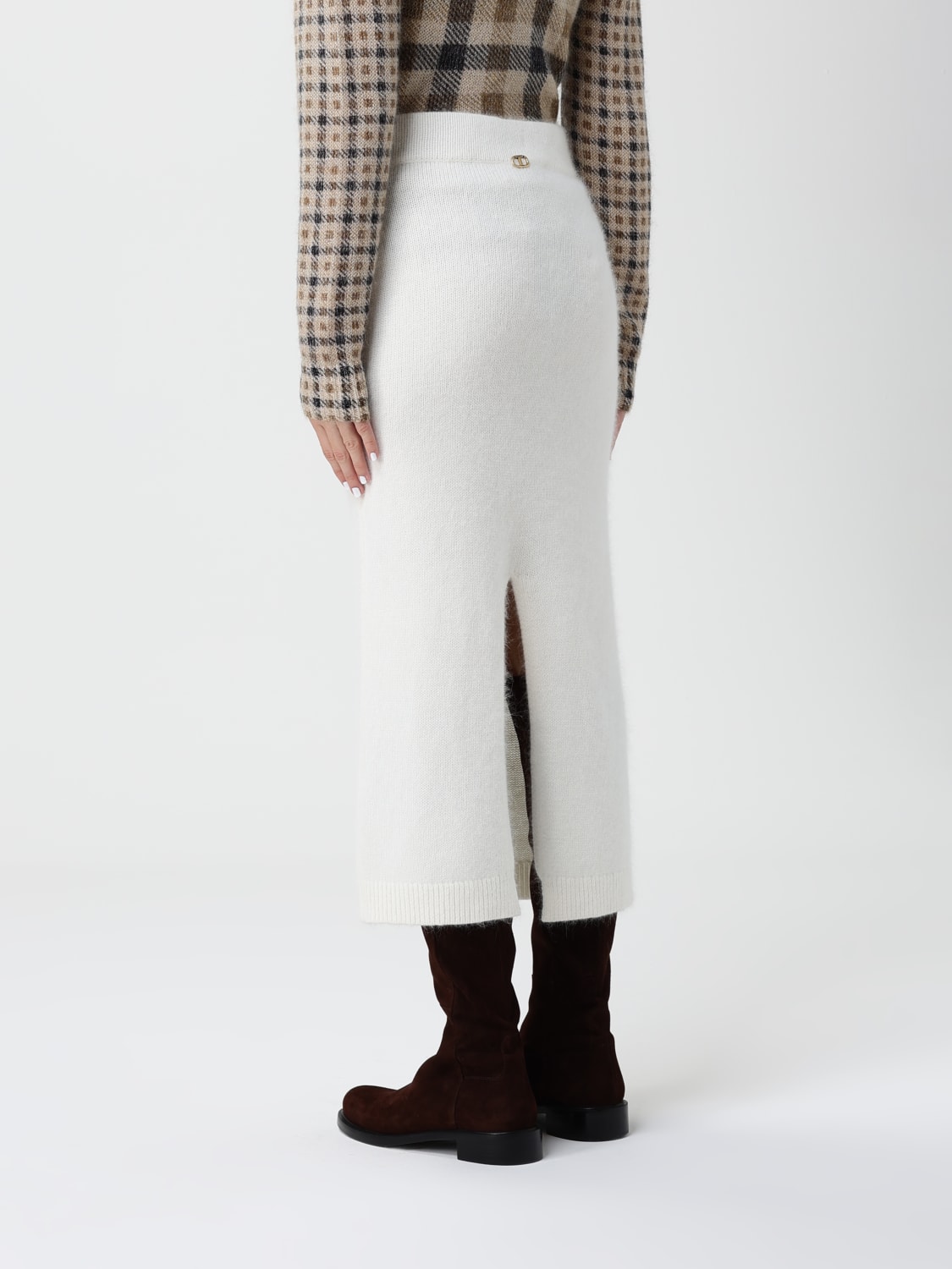 TWINSET GONNA: Gonna in maglia Twinset, Bianco - Img 2