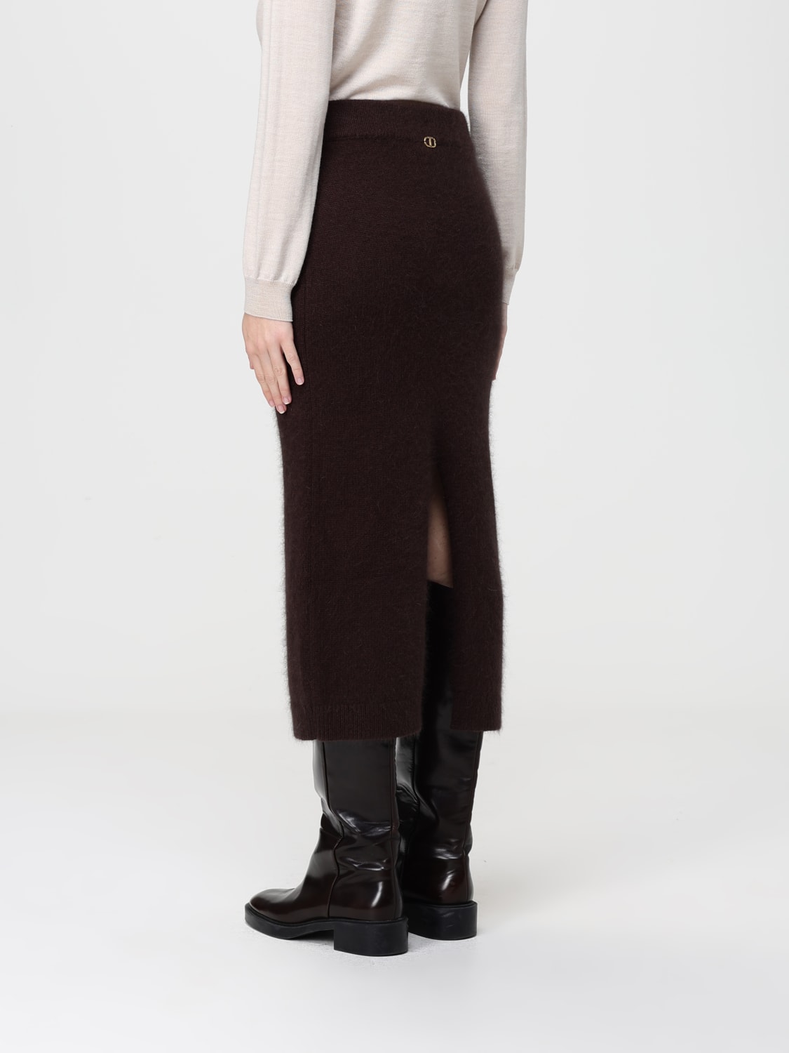 TWINSET GONNA: Gonna in maglia Twinset, Nero - Img 2