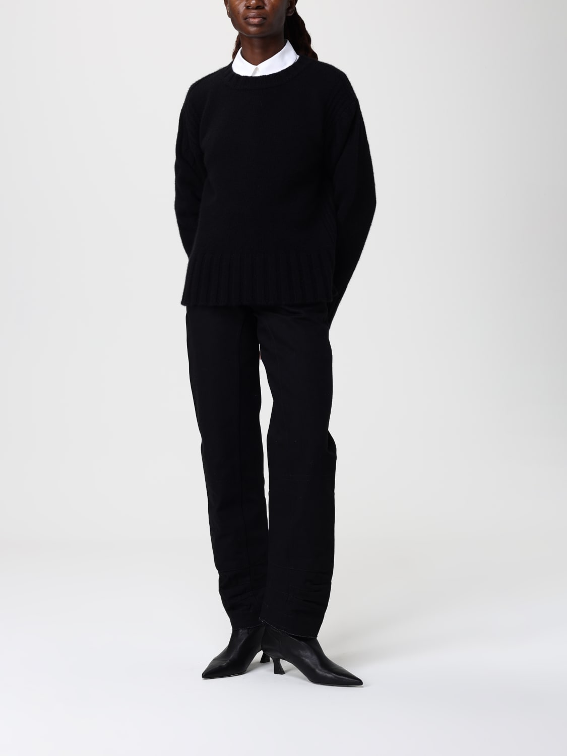 JIL SANDER MAGLIA: Pullover basic Jil Sander in cashmere , Nero - Img 2