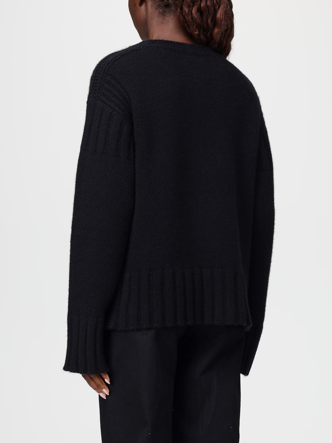 JIL SANDER MAGLIA: Pullover basic Jil Sander in cashmere , Nero - Img 3
