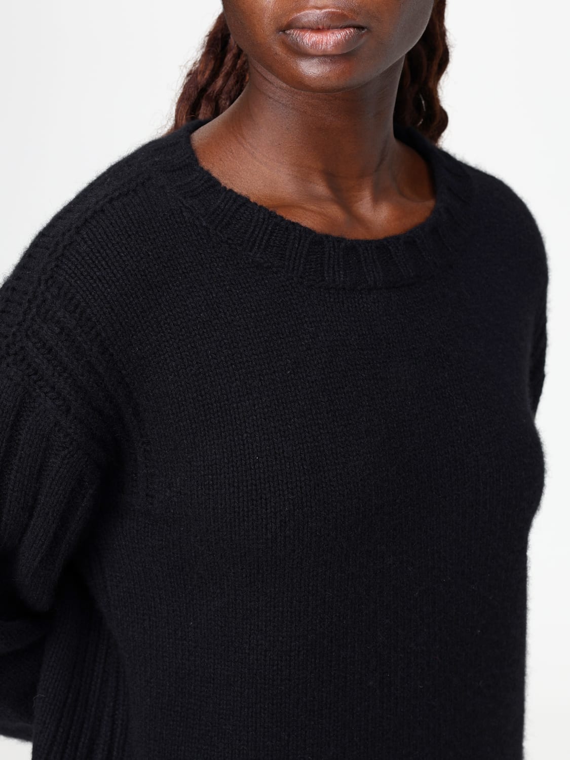 JIL SANDER MAGLIA: Pullover basic Jil Sander in cashmere , Nero - Img 5