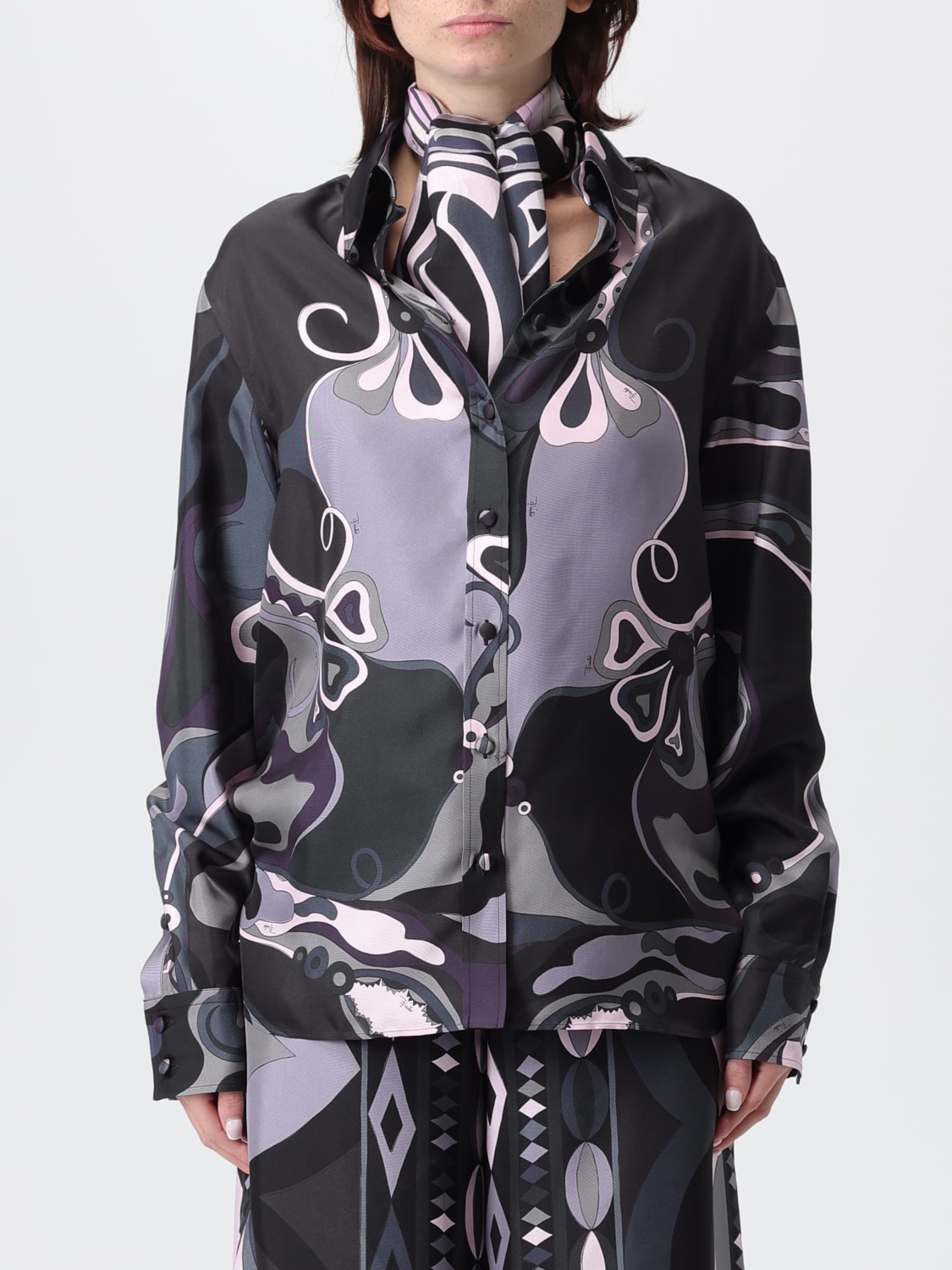 PUCCI SCIARPA: Sciarpa Pucci in seta stampata , Nero - Img 2