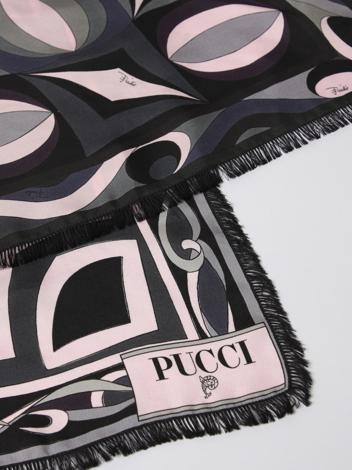 PUCCI SCIARPA: Sciarpa Pucci in seta stampata , Nero - Img 3