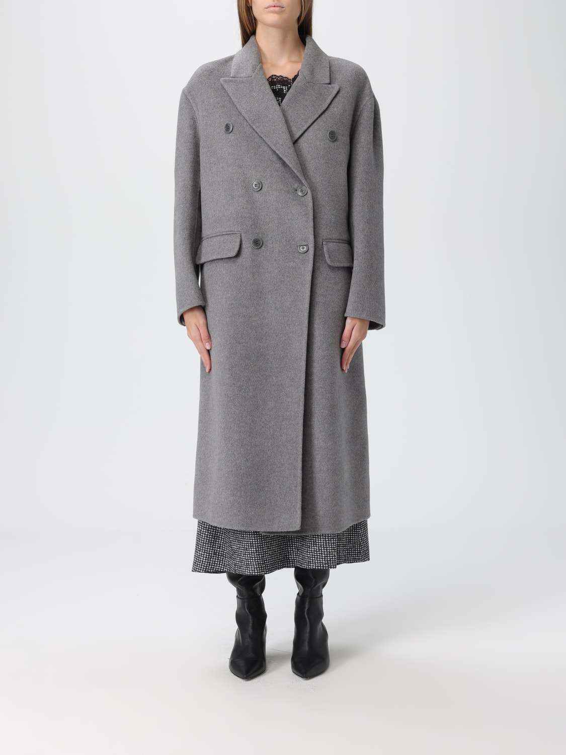 ERMANNO SCERVINO COAT: Coat woman Ermanno Scervino, Black - Img 1