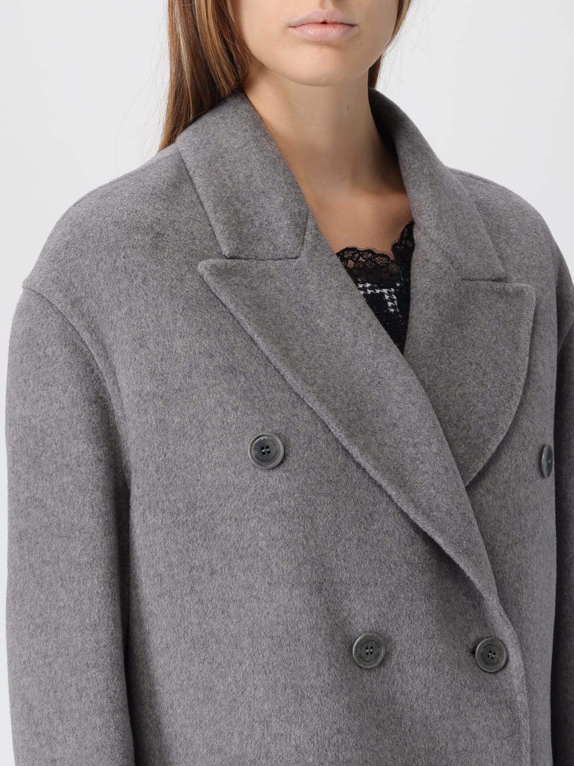 ERMANNO SCERVINO COAT: Coat woman Ermanno Scervino, Black - Img 5