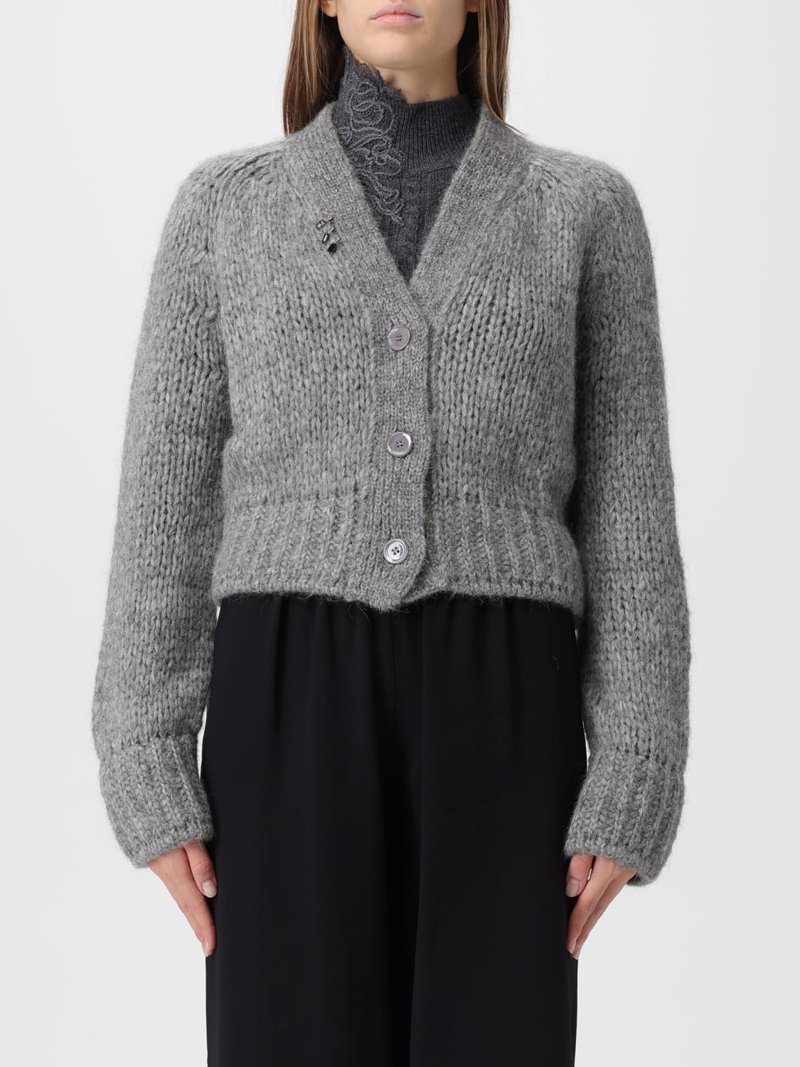 ERMANNO SCERVINO PULL: Cardigan femme Ermanno Scervino, Gris - Img 1