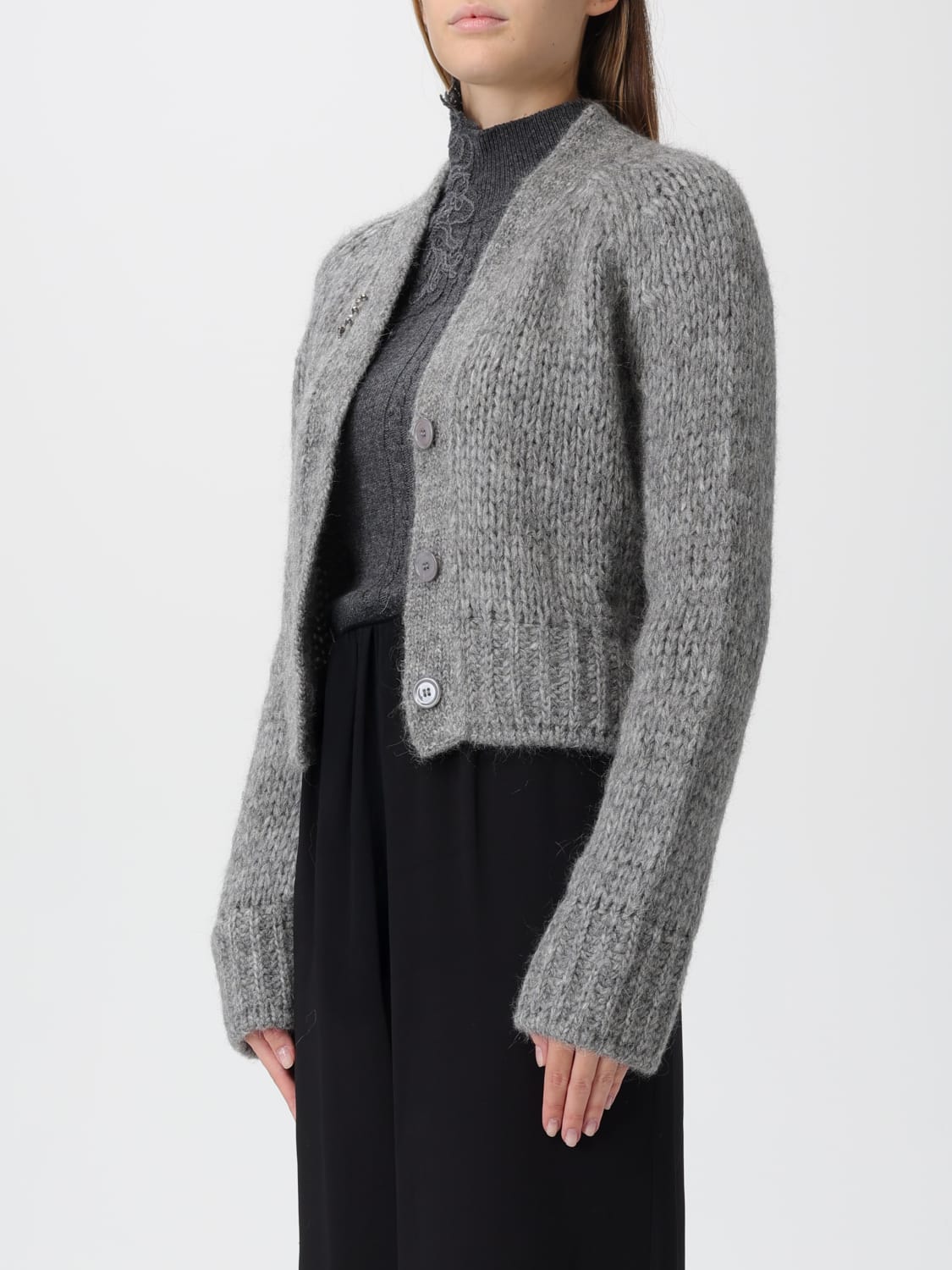 ERMANNO SCERVINO PULL: Cardigan femme Ermanno Scervino, Gris - Img 4