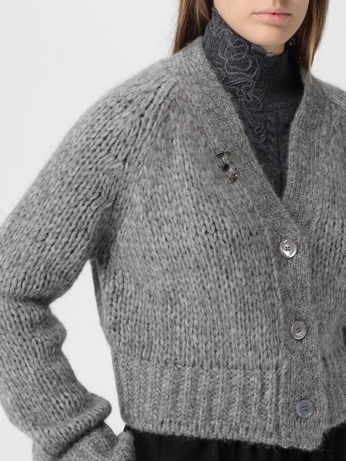 ERMANNO SCERVINO PULL: Cardigan femme Ermanno Scervino, Gris - Img 5