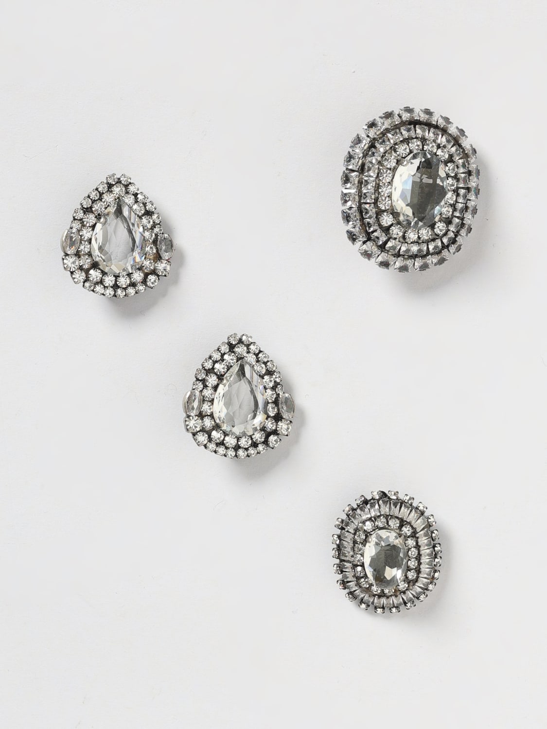 ERMANNO SCERVINO SPILLA: Set 4 spille Ermanno Scervino in ottone con strass incastonati , Argento - Img 1