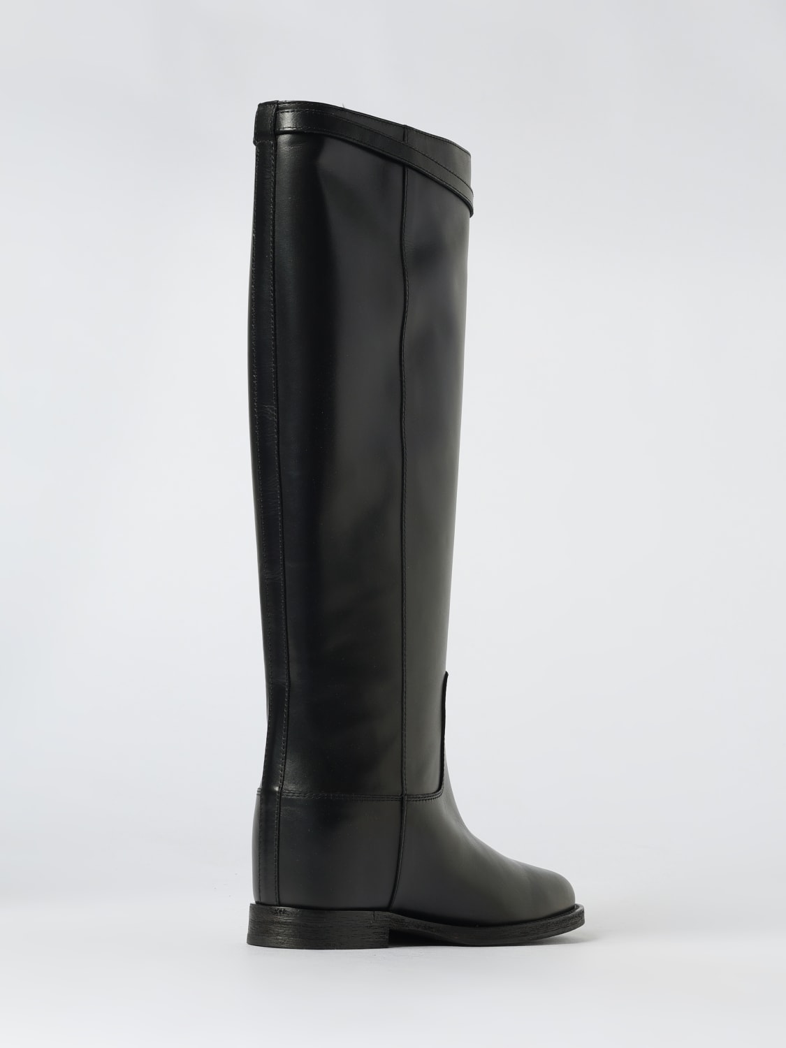 VIA ROMA 15 STIVALI: Stivale con zeppa 4397 Via Roma 15 in pelle , Nero - Img 3