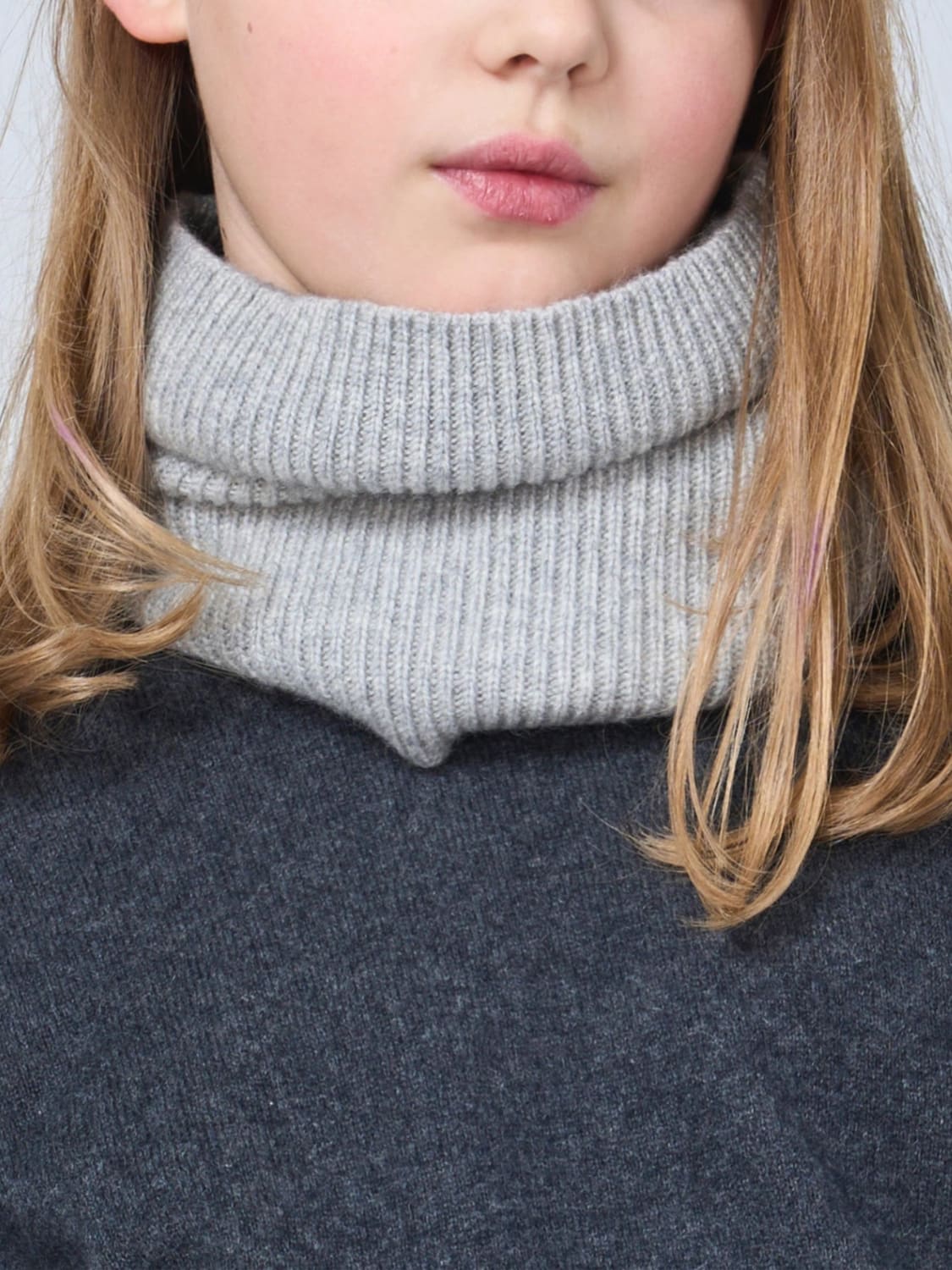 BOBBIN & TRICOT SCIARPA: Sciarpa in cashmere Bobbin & Tricot, Grigio - Img 2