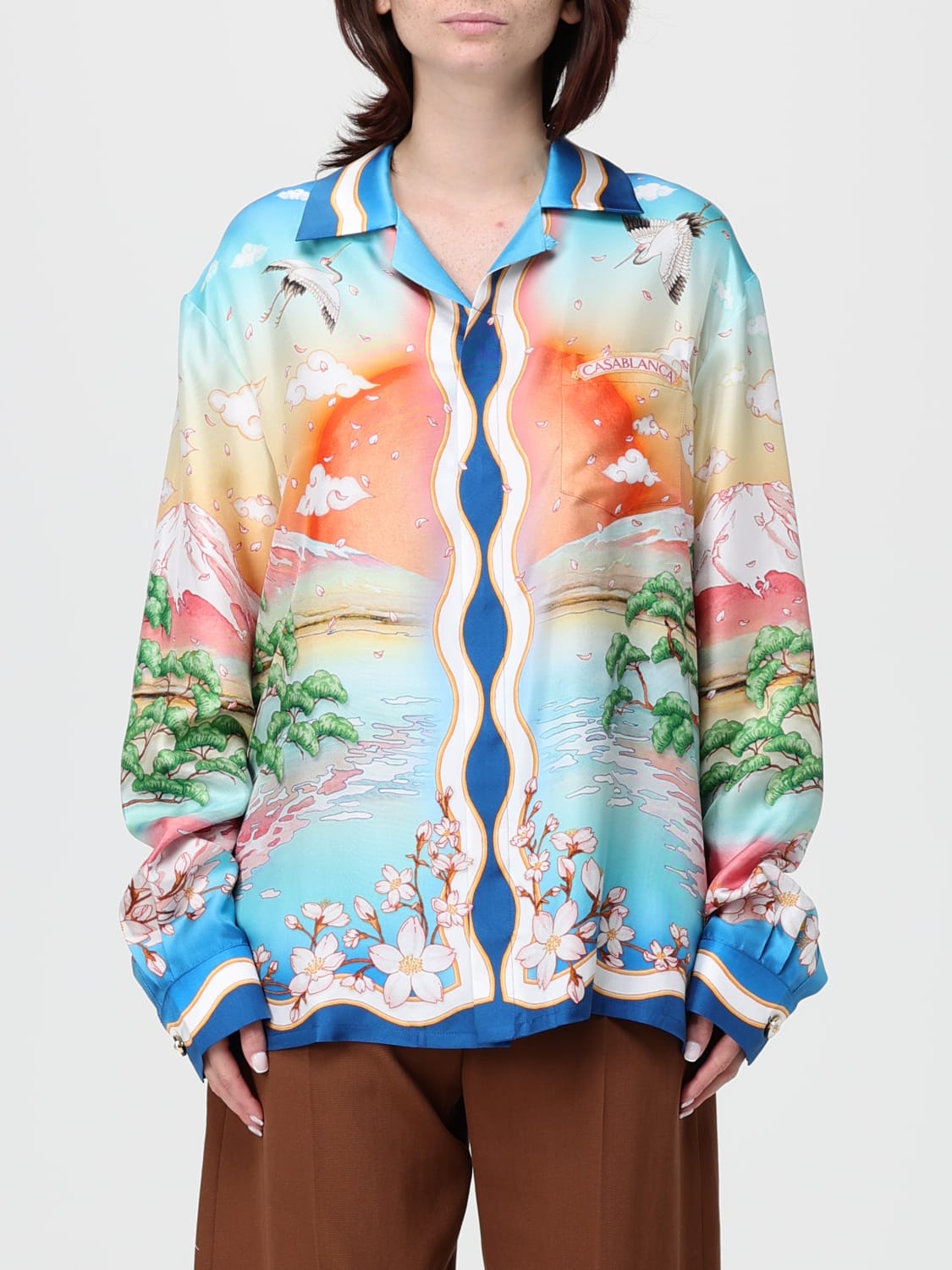 CASABLANCA CAMICIA: Camicia Casablanca in seta stampata , Rosso - Img 1