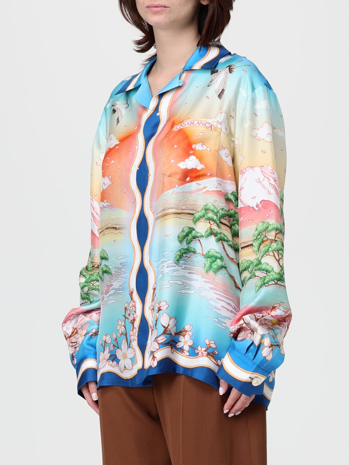 CASABLANCA CAMICIA: Camicia Casablanca in seta stampata , Rosso - Img 3