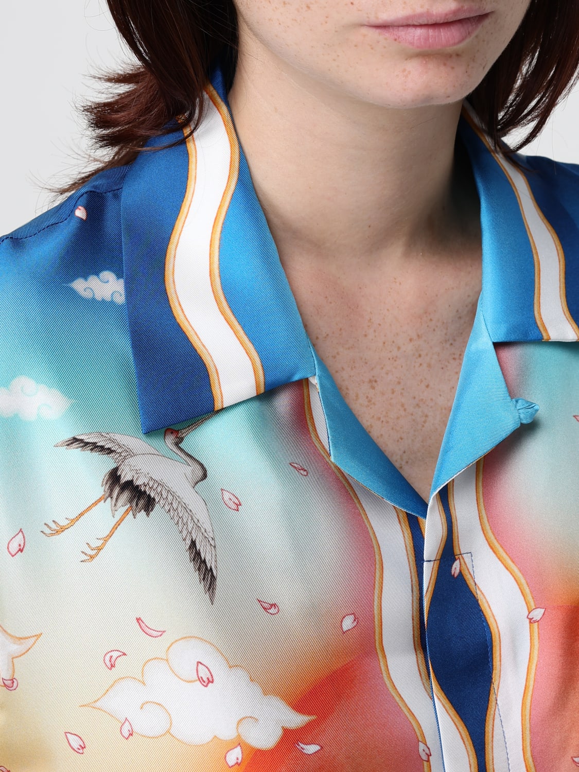 CASABLANCA CAMICIA: Camicia Casablanca in seta stampata , Rosso - Img 4