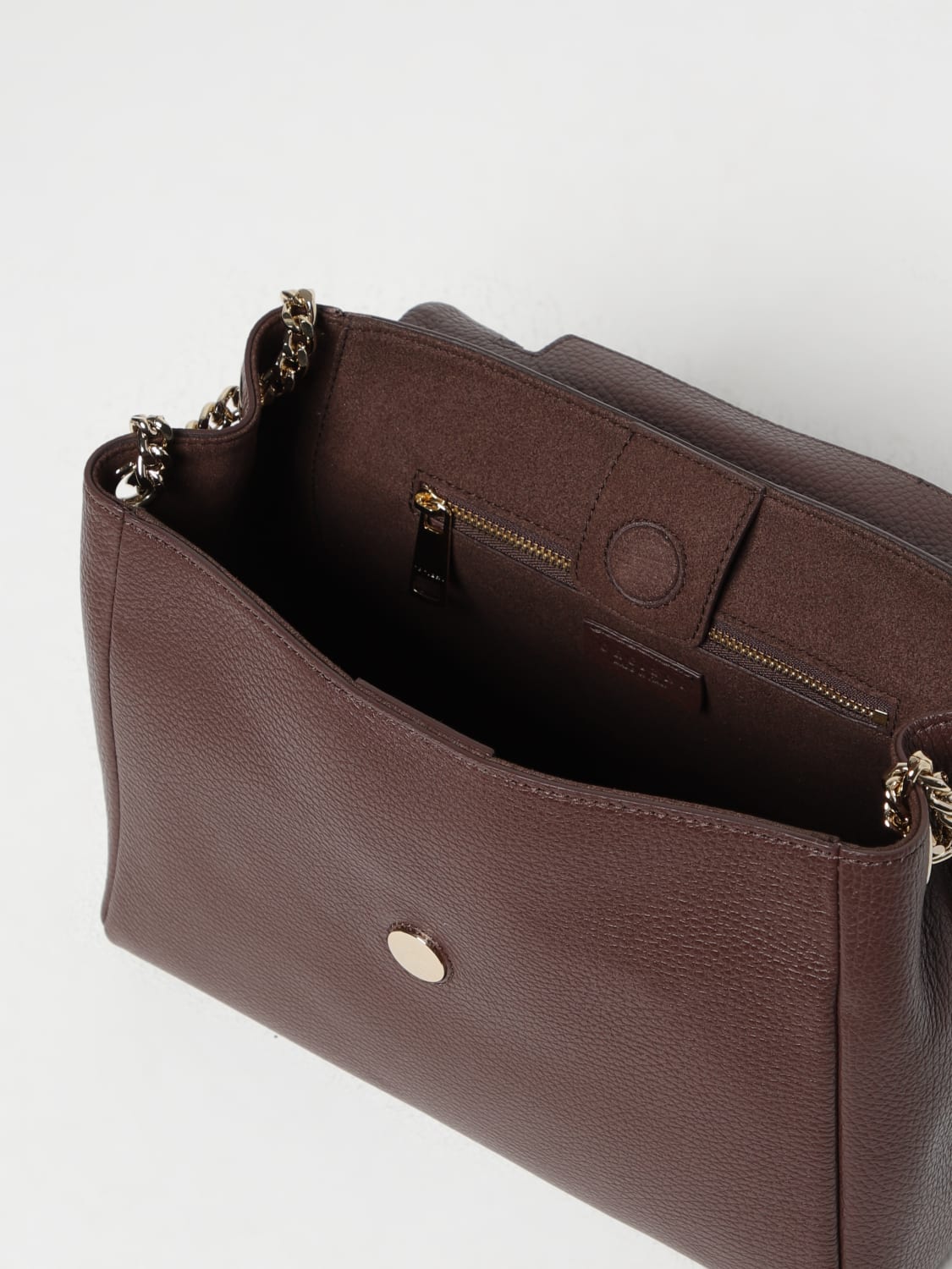 ORCIANI BORSA A SPALLA: Borsa Sveva Small Orciani in pelle a grana , Caffe - Img 3