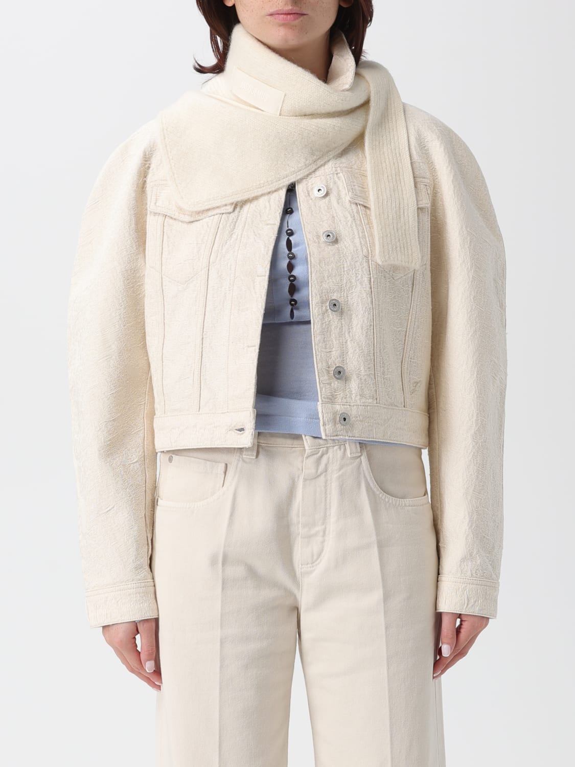 JACQUEMUS SCIARPA: Sciarpa Jacquemus in misto lana , Bianco - Img 1