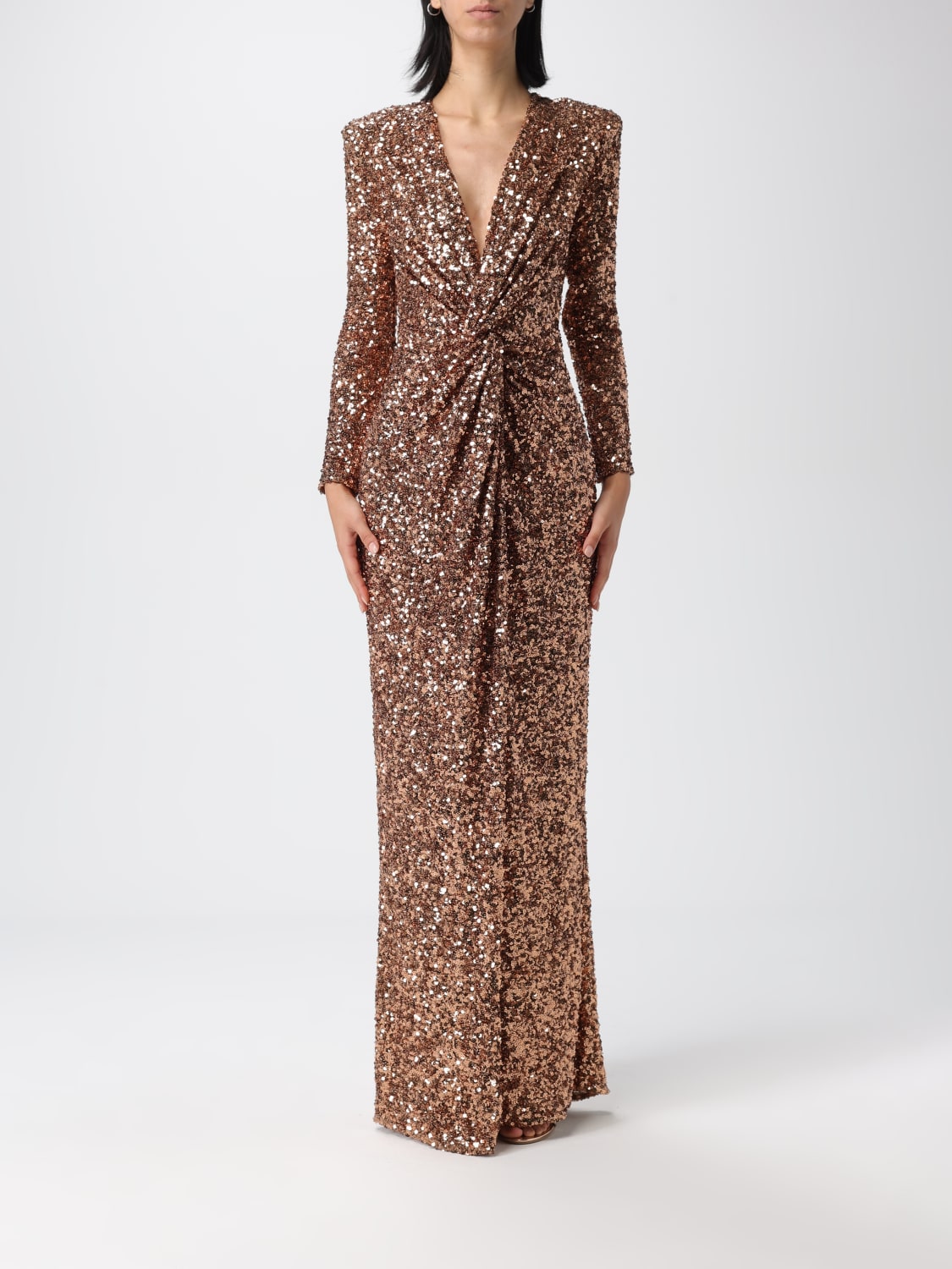 ELISABETTA FRANCHI ROBE: Robes femme Elisabetta Franchi, Marron - Img 1