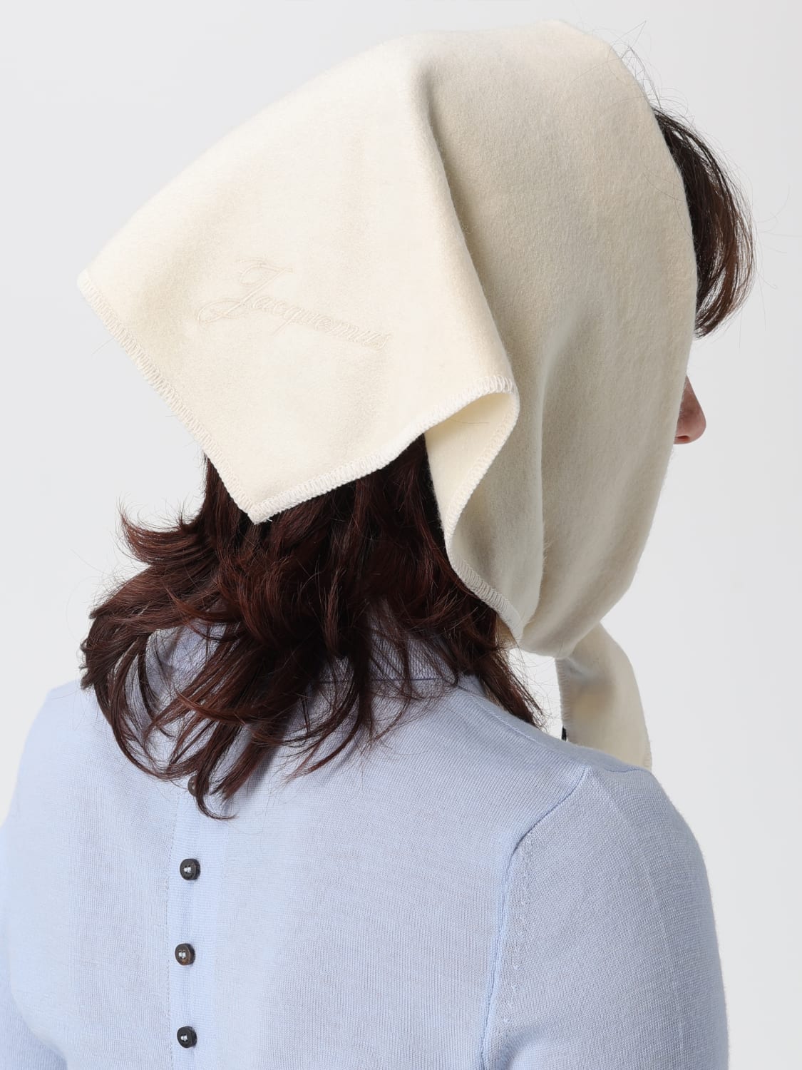 JACQUEMUS NECK SCARF: Scarf woman Jacquemus, Cream - Img 3