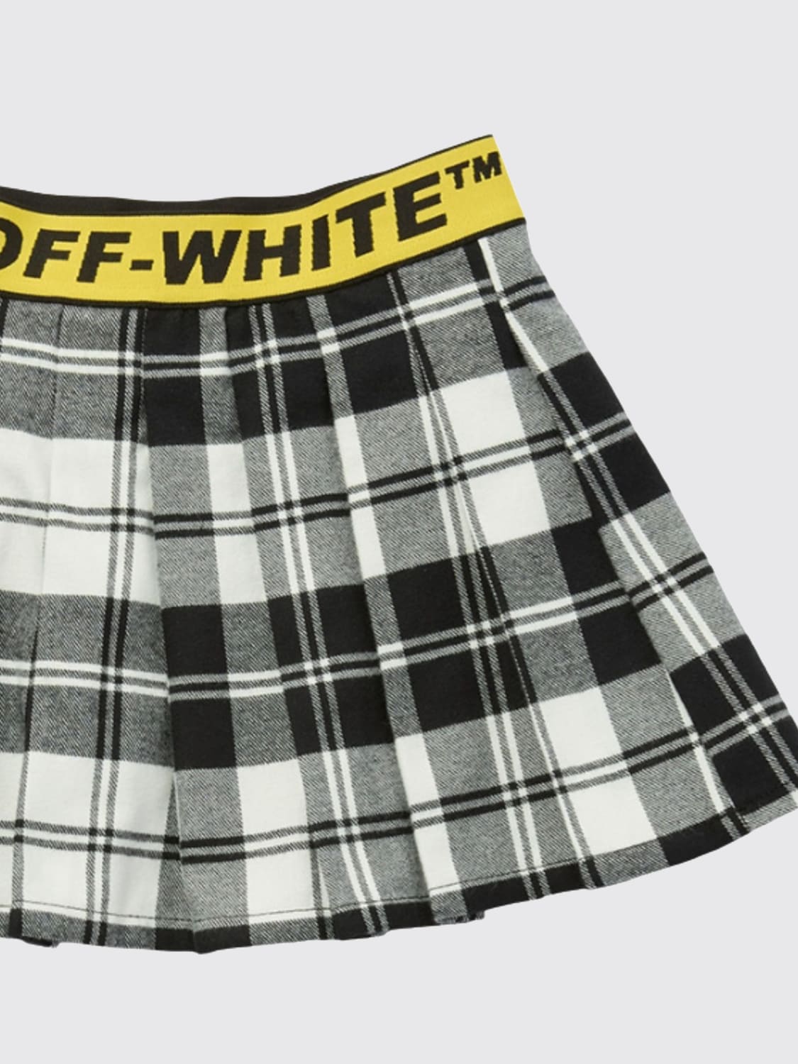 OFF-WHITE KIDS GONNA: Gonna Off-White Kids in cotone check, Nero - Img 2