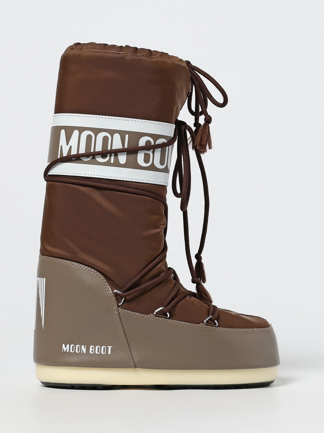 MOON BOOT BOOTS: Flat ankle boots woman Moon Boot, Brown - Img 1