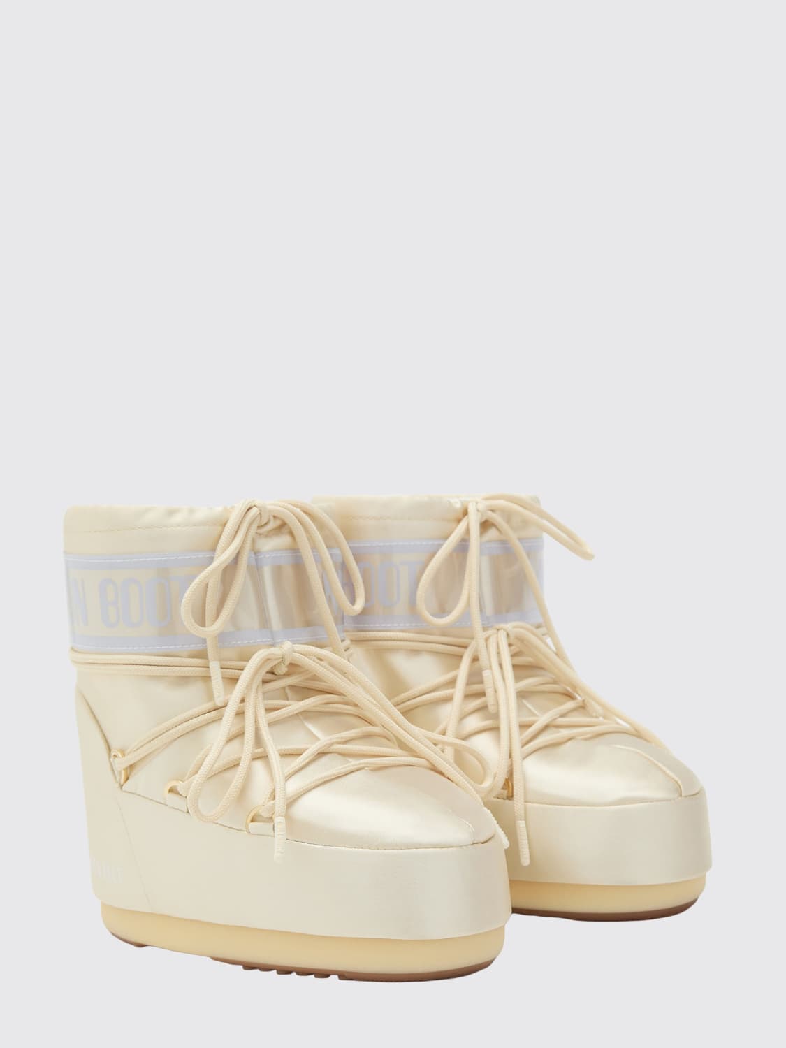 MOON BOOT STIEFEL: Flache stiefeletten damen Moon Boot, Ivory - Img 2