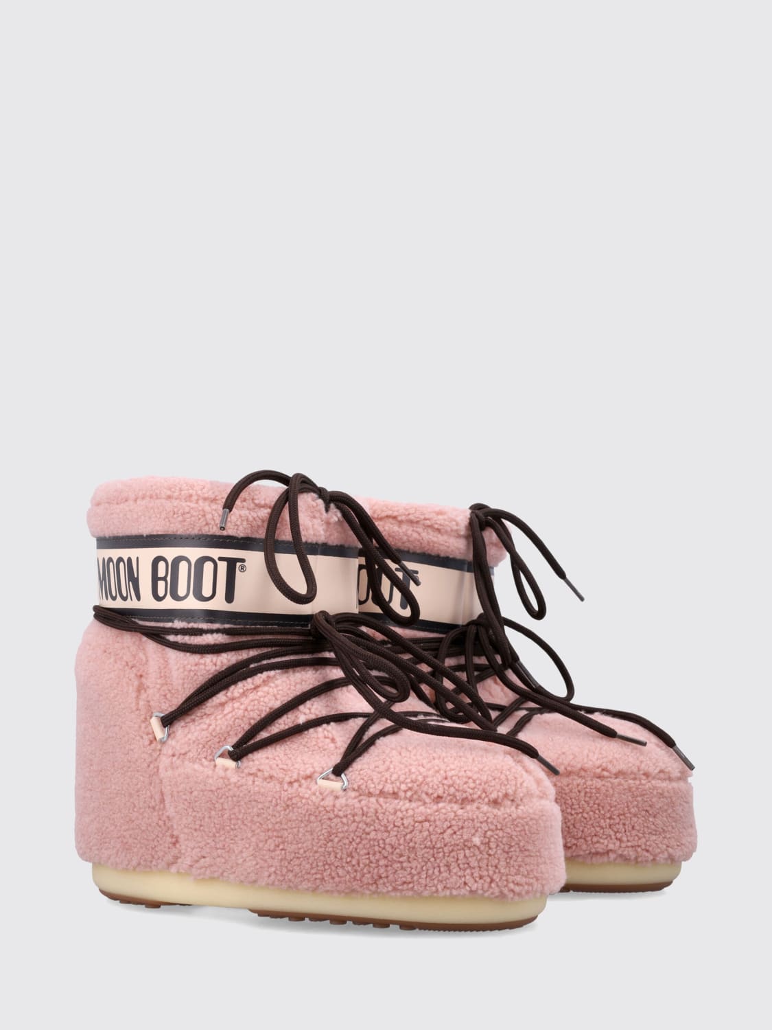 MOON BOOT BOOTS: Flat ankle boots woman Moon Boot, Pink - Img 2