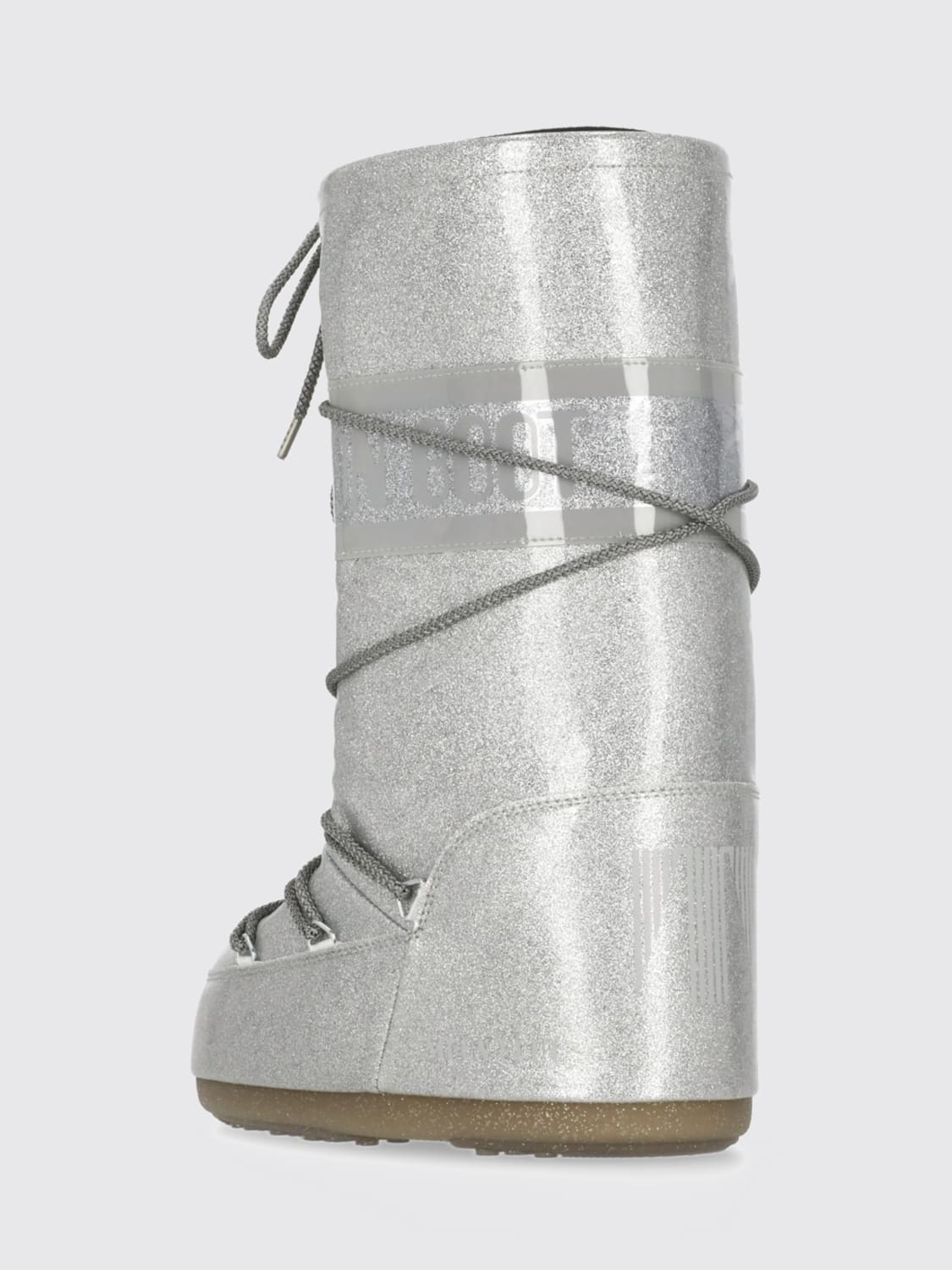 MOON BOOT STIEFEL: Flache stiefeletten damen Moon Boot, Silber - Img 3