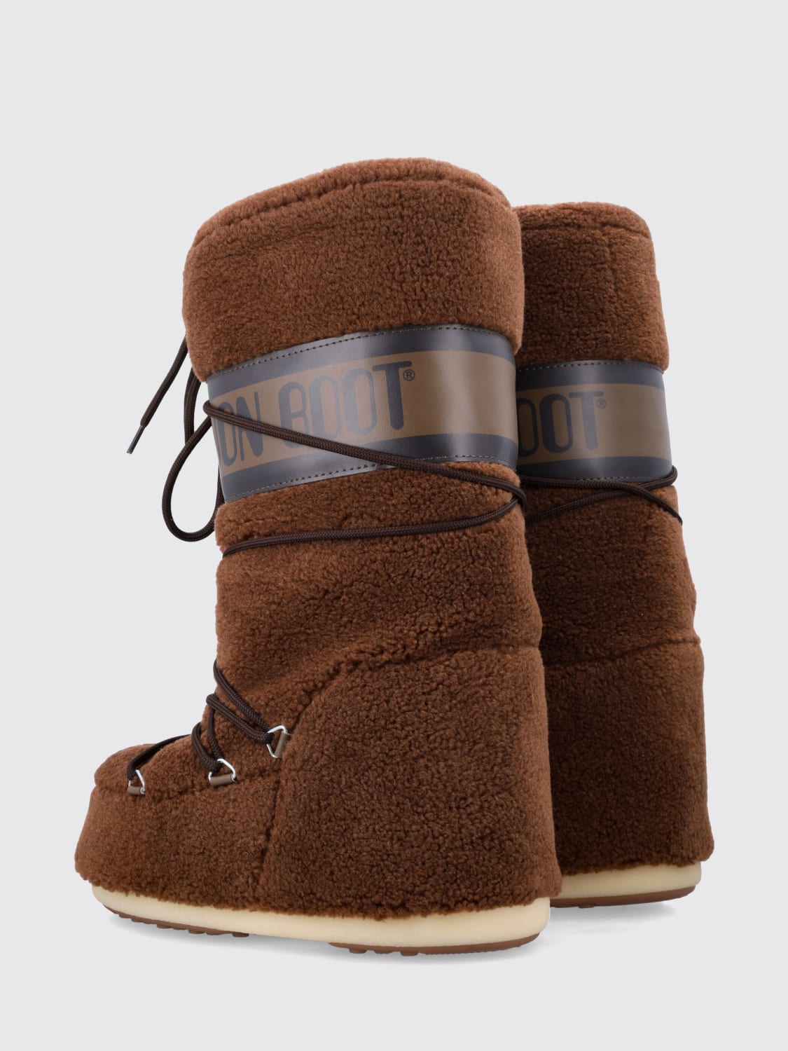 MOON BOOT BOOTS: Flat ankle boots woman Moon Boot, Brown - Img 3
