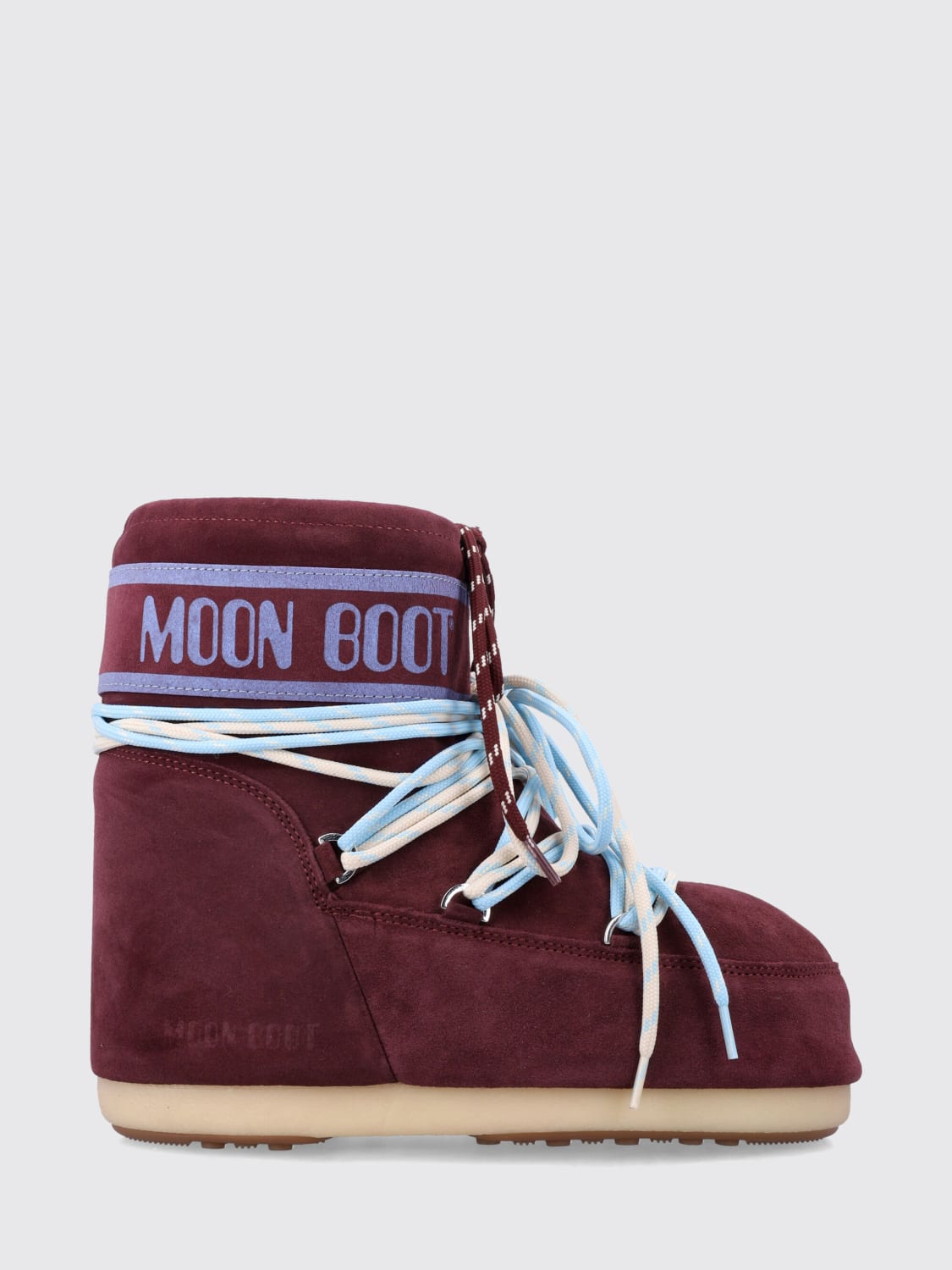 MOON BOOT STIEFEL: Flache stiefeletten damen Moon Boot, Burgunderrot - Img 1