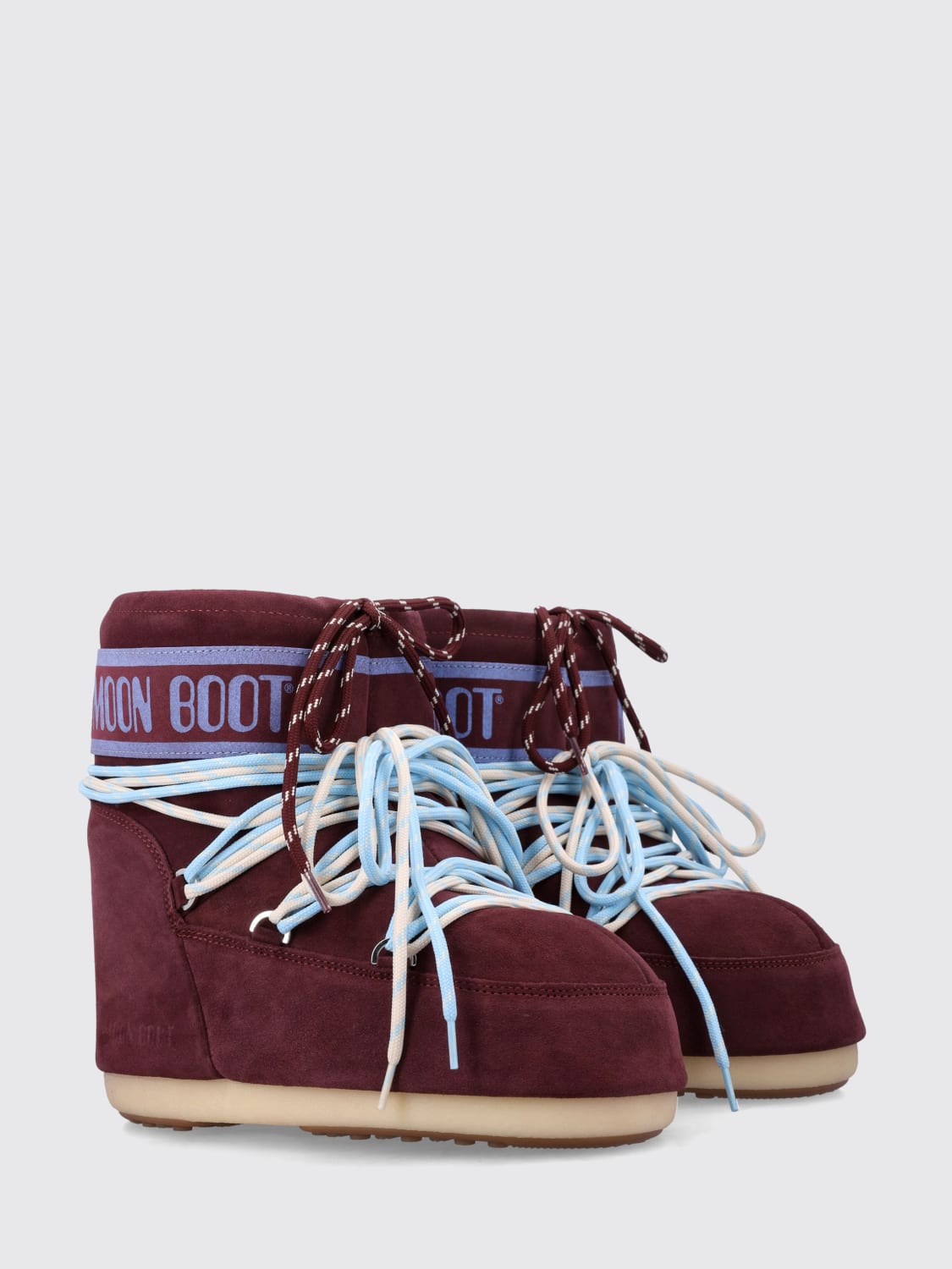 MOON BOOT STIEFEL: Flache stiefeletten damen Moon Boot, Burgunderrot - Img 2