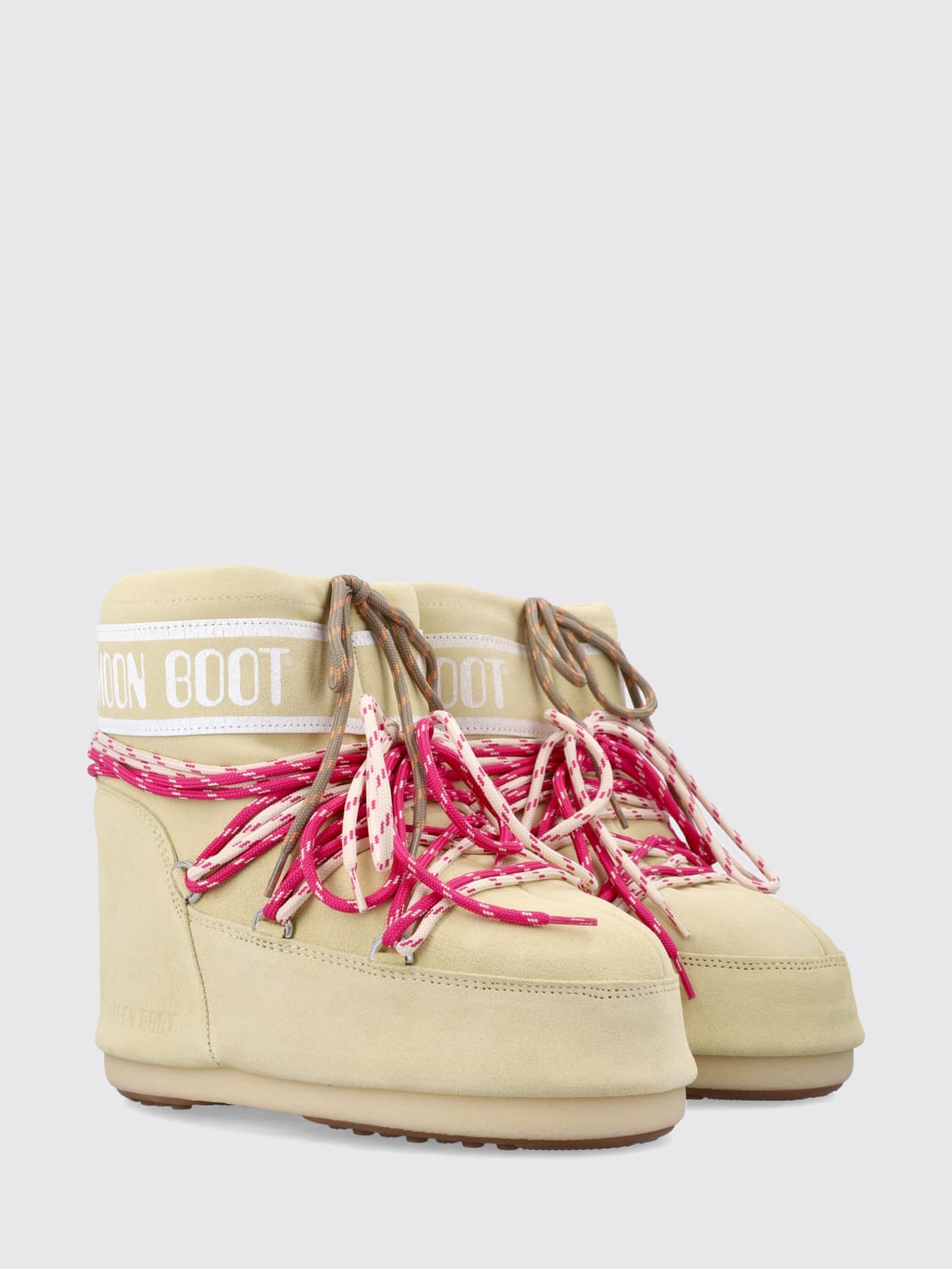 MOON BOOT STIVALI: Stivaletto Icon Low Moon Boot in camoscio , Crema - Img 2