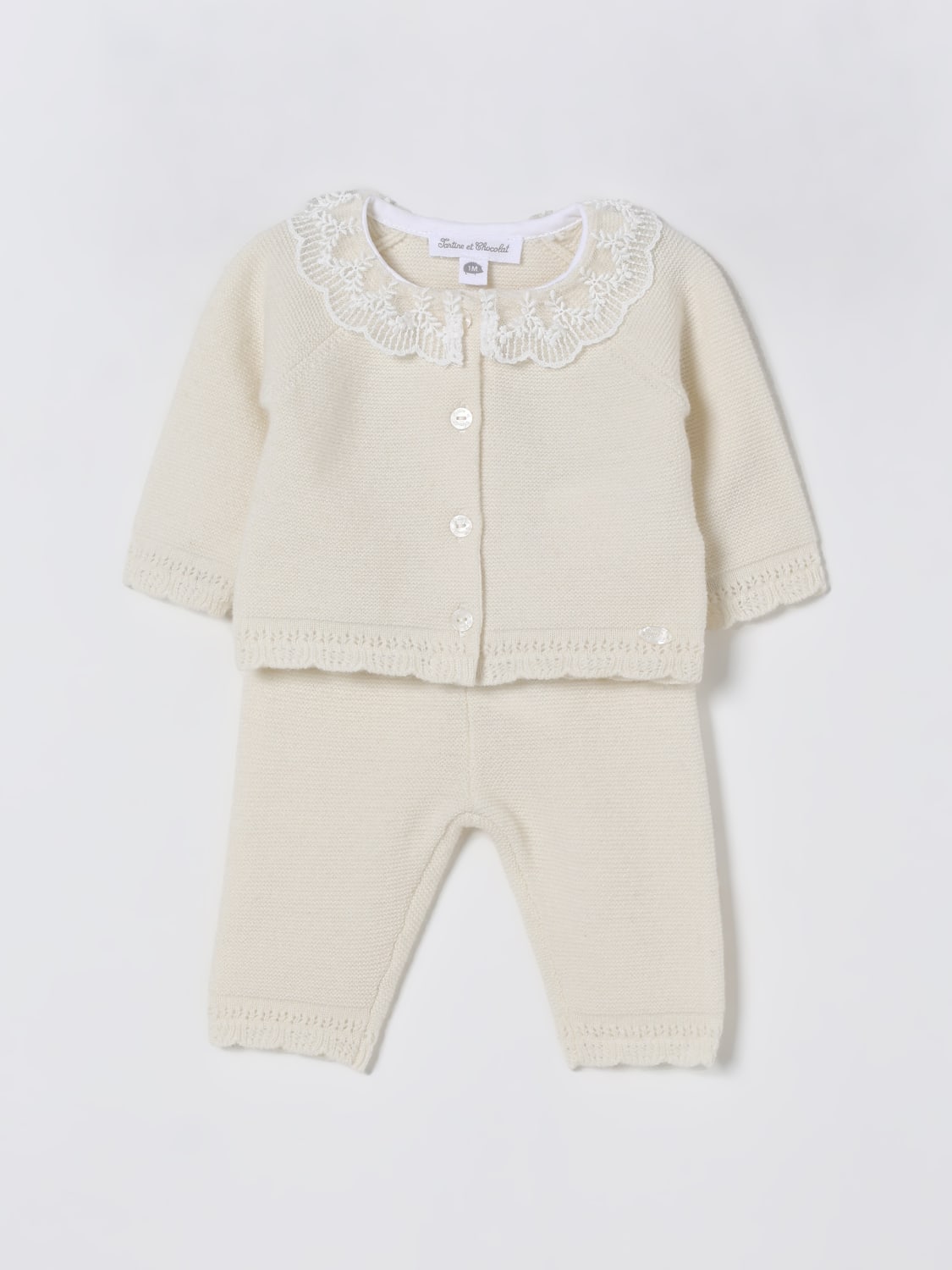 TARTINE ET CHOCOLAT JUMPSUIT: Romper kids Tartine Et Chocolat, Pearl - Img 1