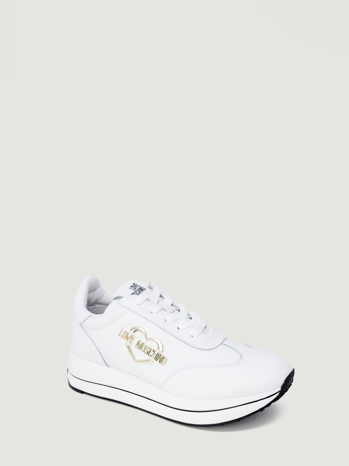 LOVE MOSCHINO SNEAKERS: Sneakers Love Moschino in pelle, Bianco - Img 2