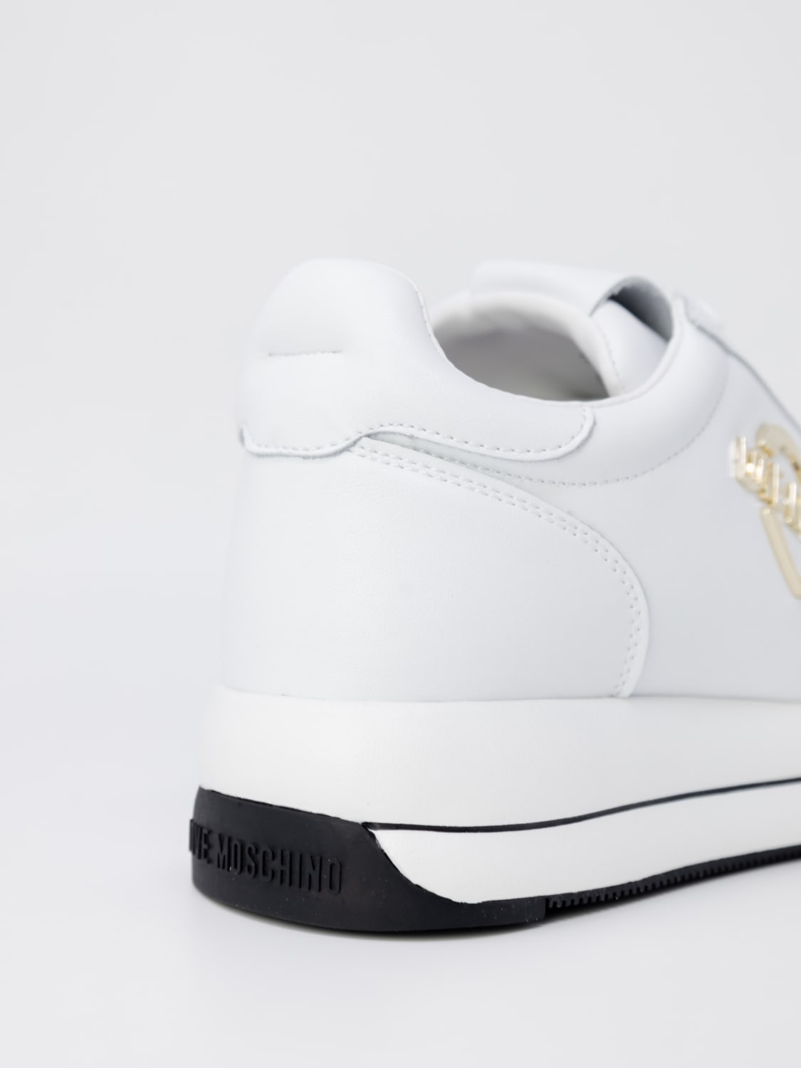 LOVE MOSCHINO SNEAKERS: Sneakers Love Moschino in pelle, Bianco - Img 3