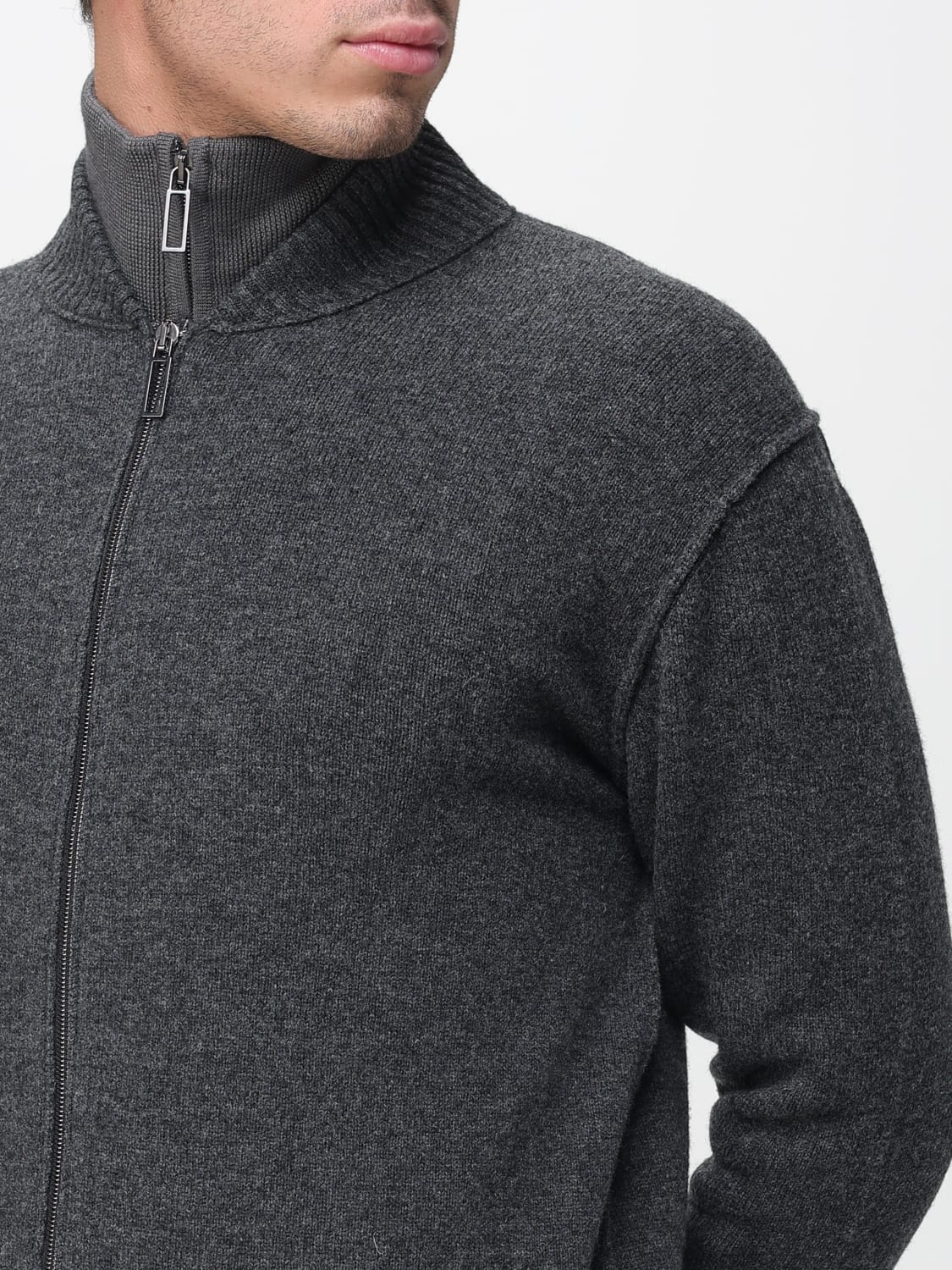 PAOLO PECORA SWEATER: Cardigan men Paolo Pecora, Grey - Img 4